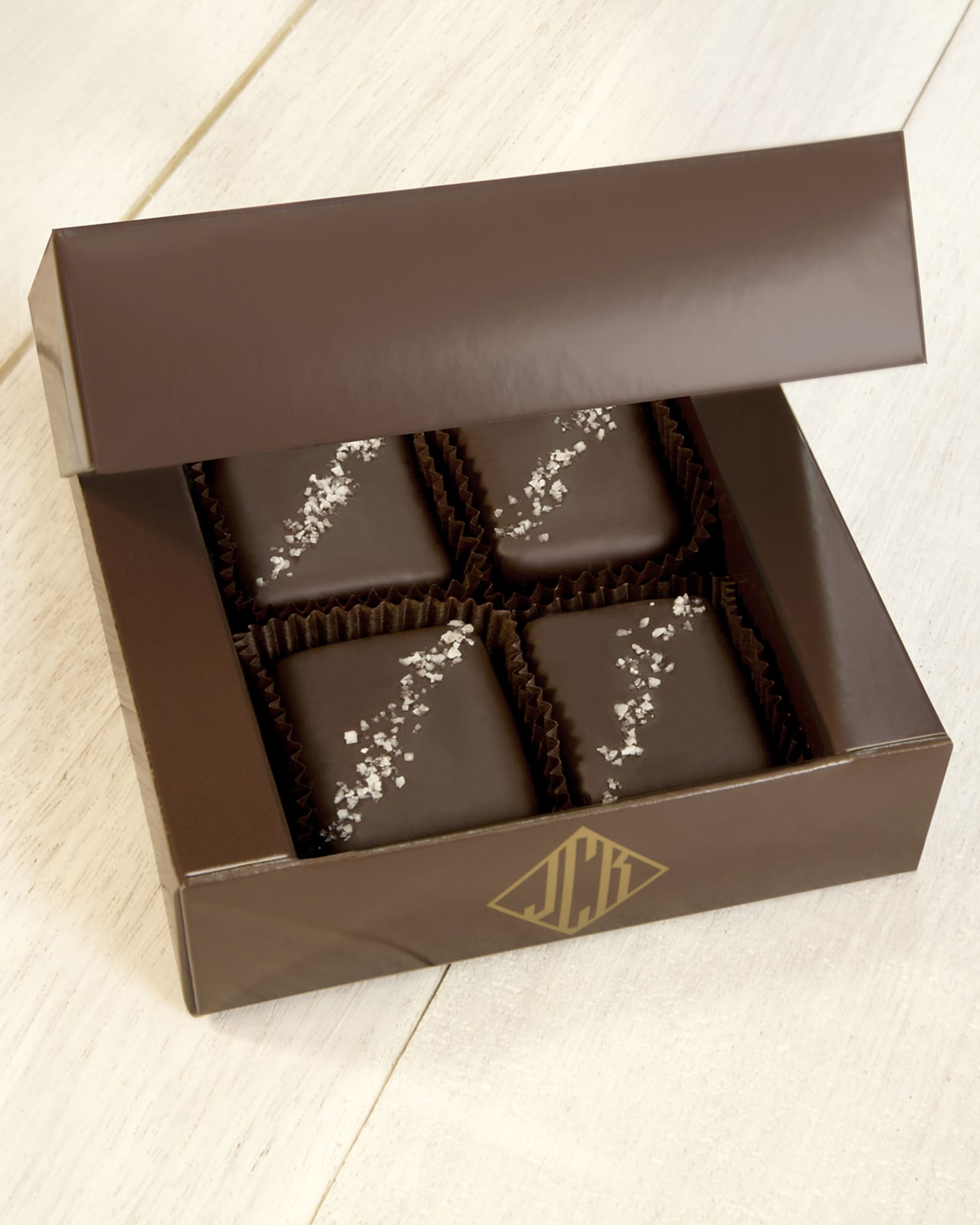 John Kelly 4-Piece Dark Chocolate With French Grey Sea Salt Truffle Fudge Bites
