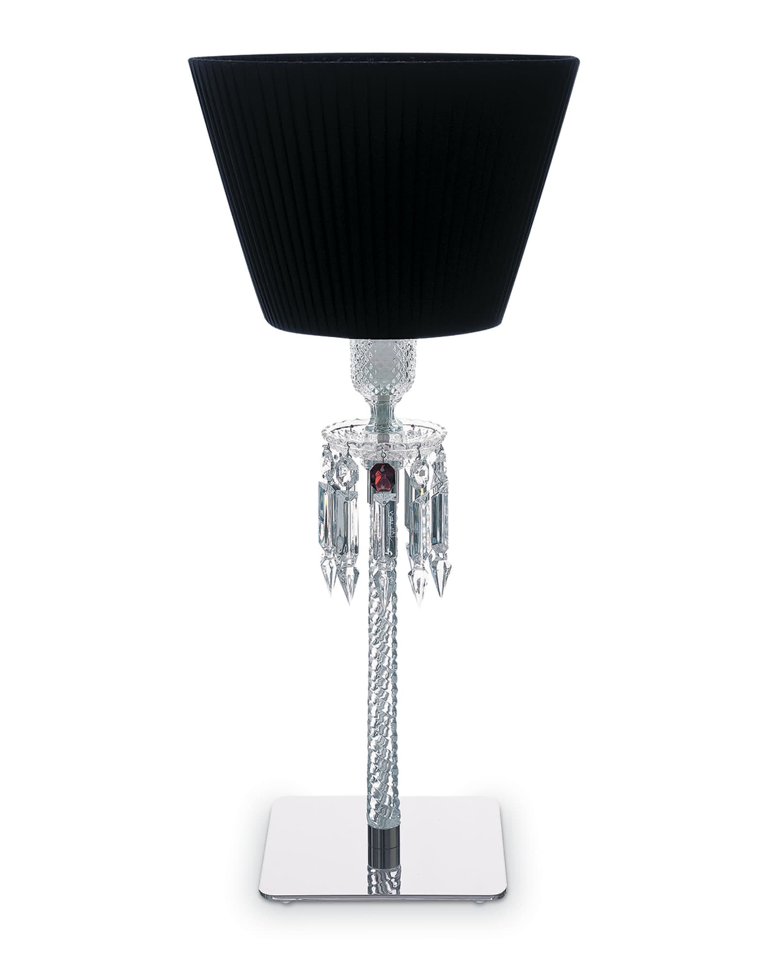 Baccarat Torch Crystal Desk Lamp with Black Shade Horchow