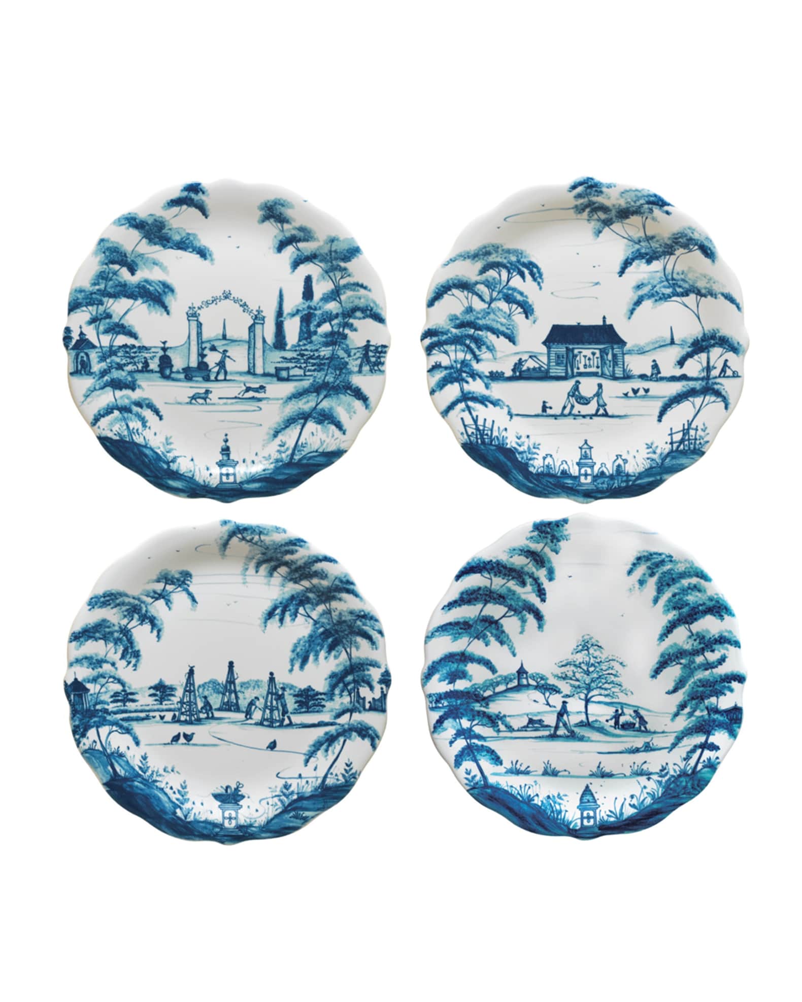 Juliska Country Estate Delft Blue Party Plates, 4-Piece Set