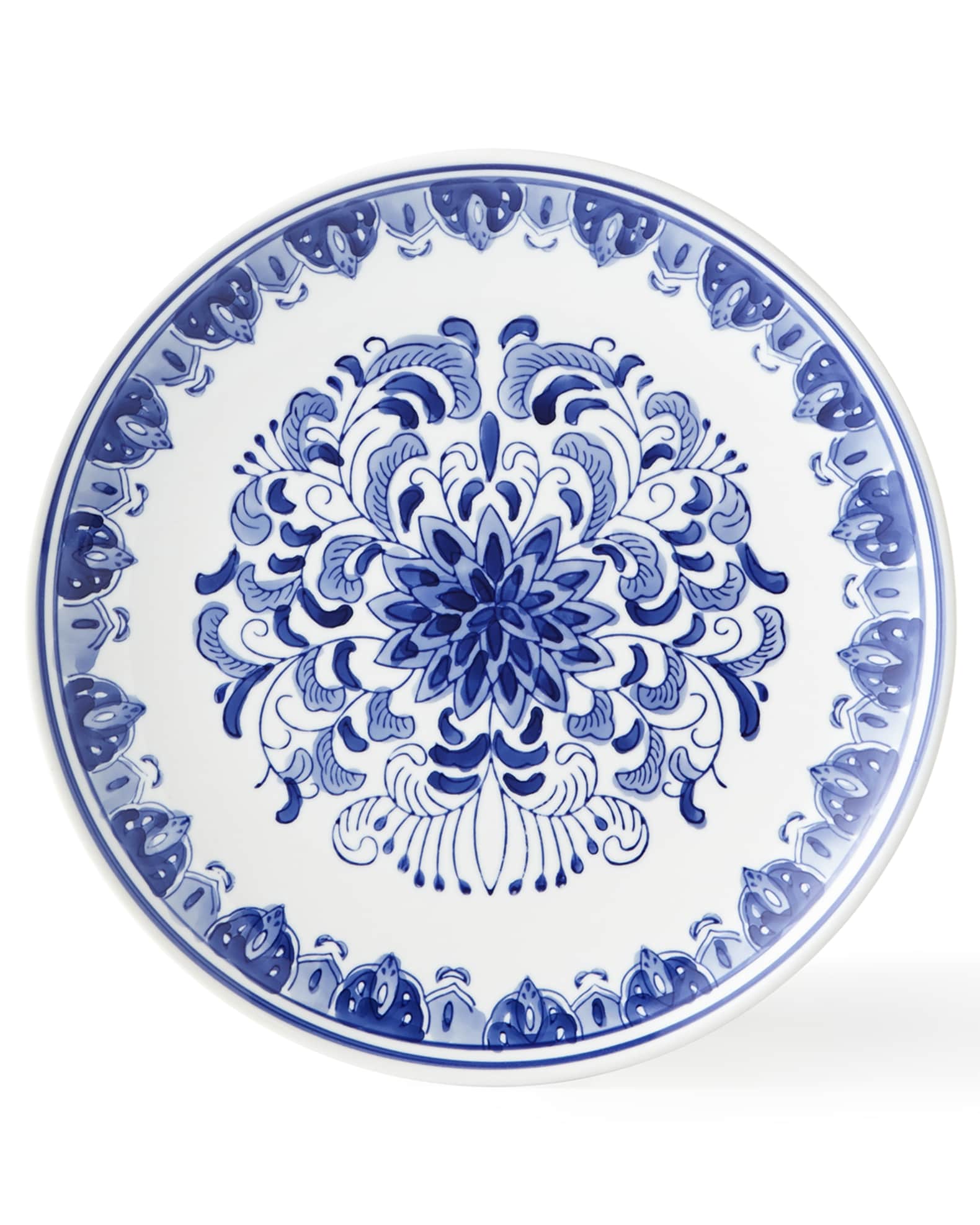 Blue and white porcelain plate top