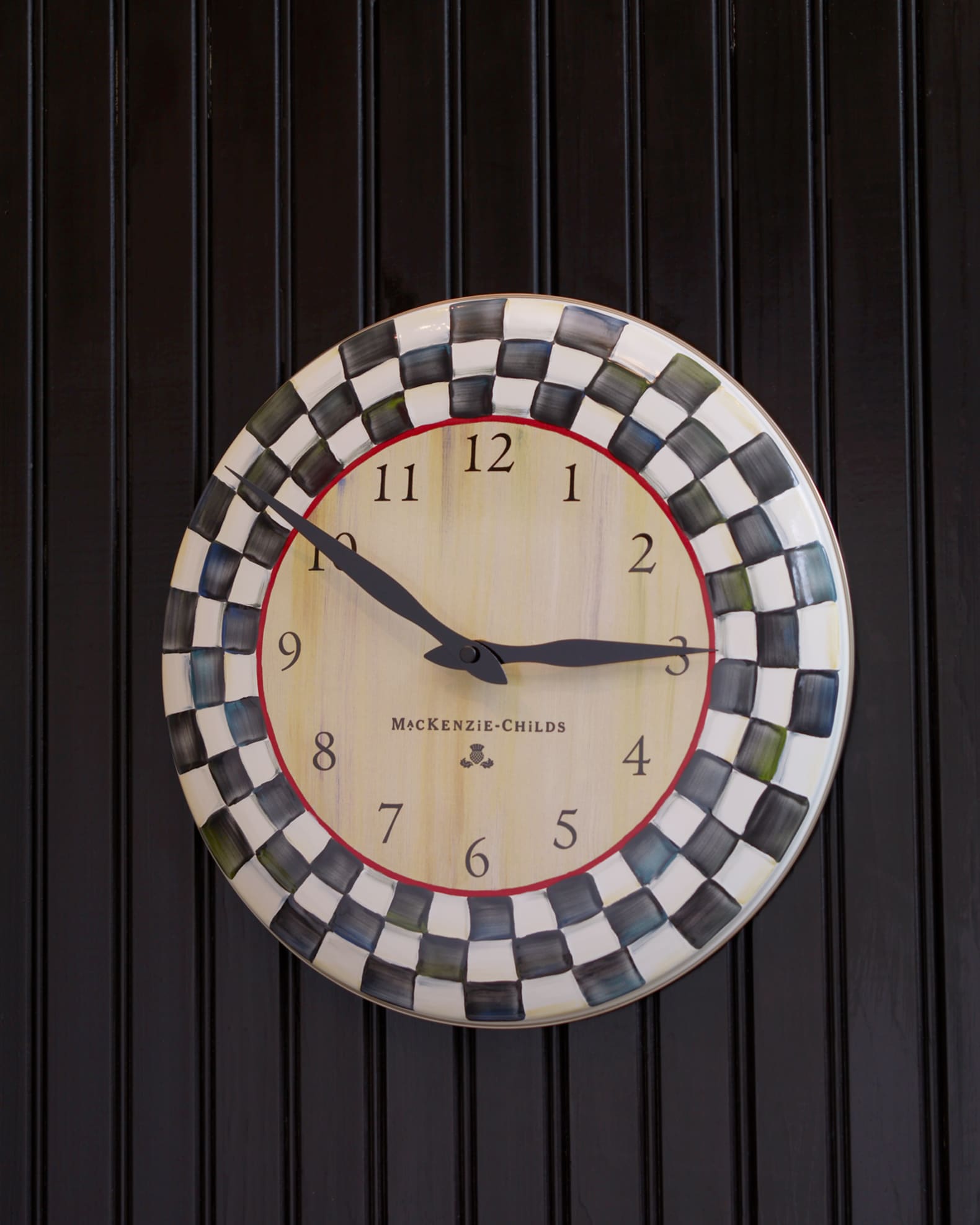 MacKenzie-Childs Courtly Check Enamel Clock