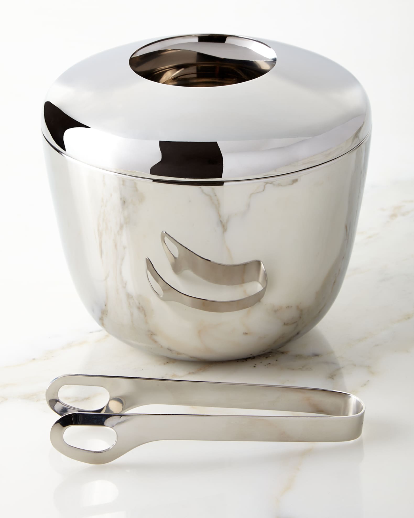 Georg Jensen Sky Ice Bucket with Ice Tong | Horchow