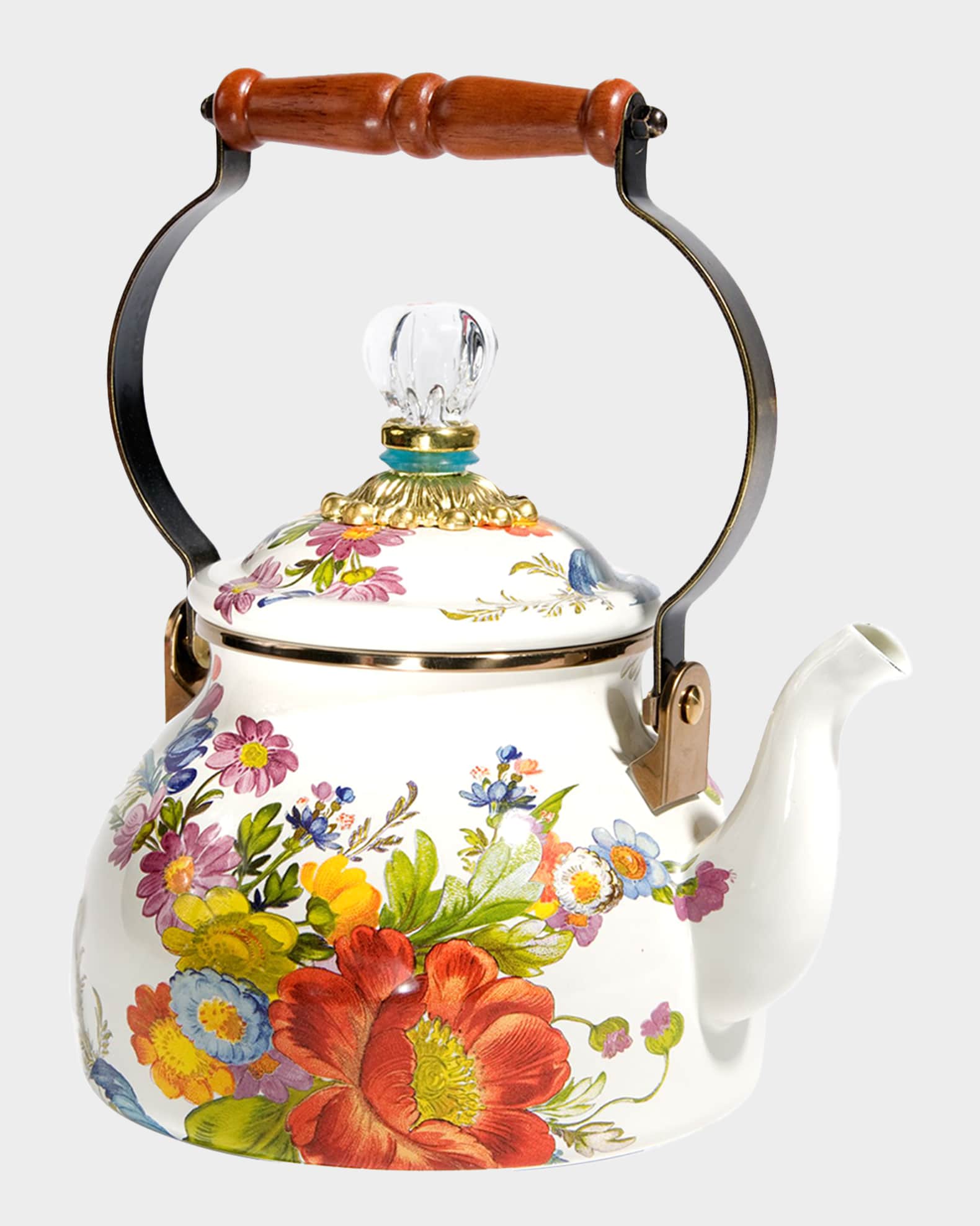 Amazon.com | BTaT- Floral Tea Pot, 38 oz, White with Green