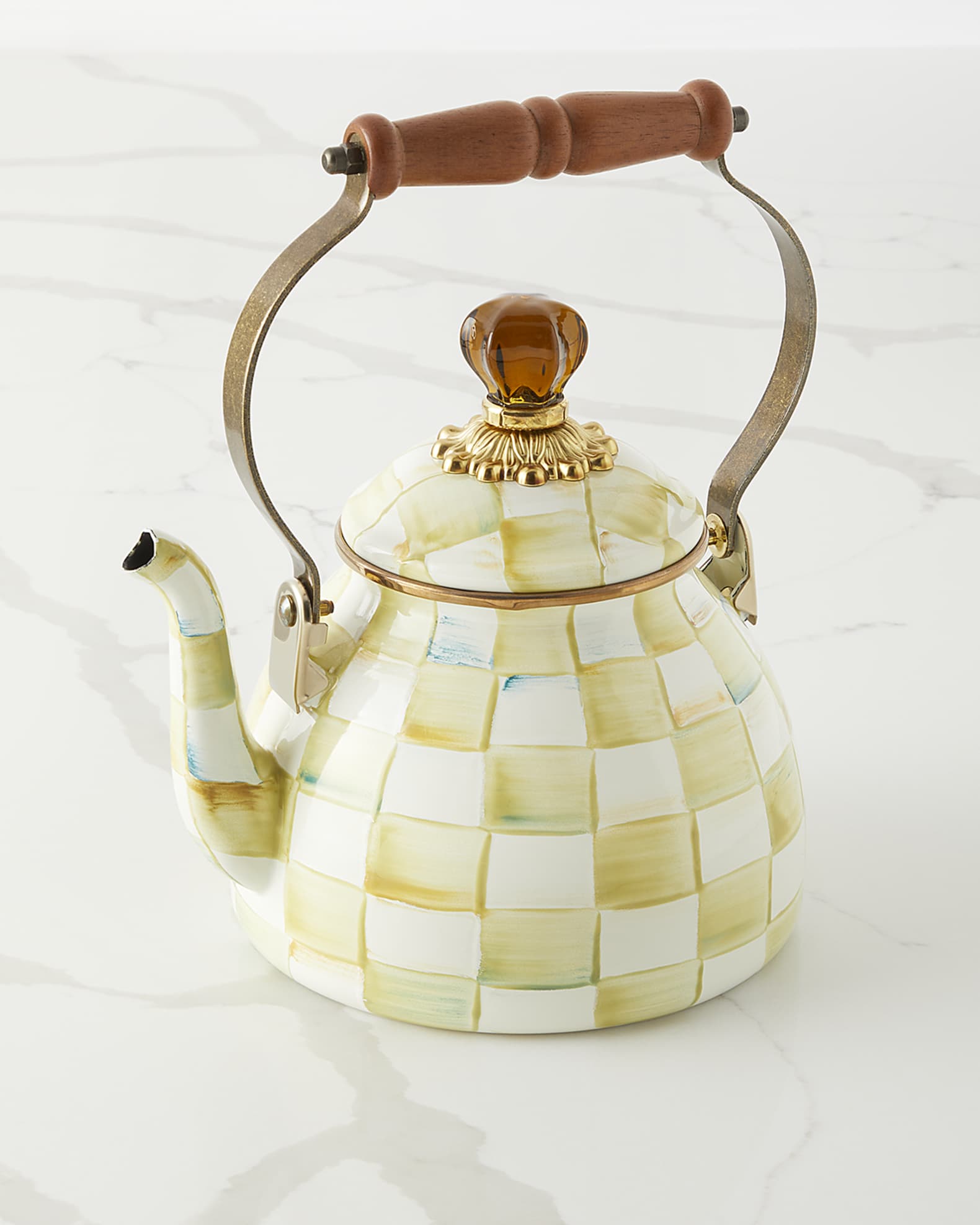 MacKenzie-Childs  Courtly Check 3 Quart Tea Kettle