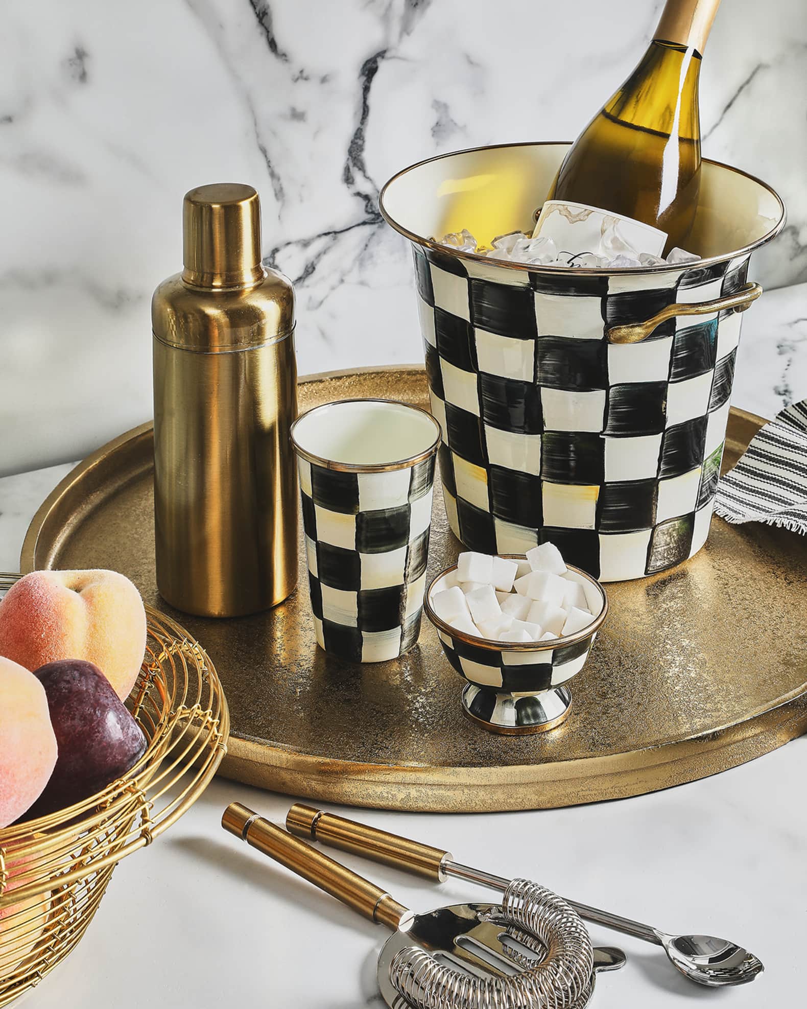 MacKenzie-Childs Courtly Check Enamel Wine Cooler | Horchow