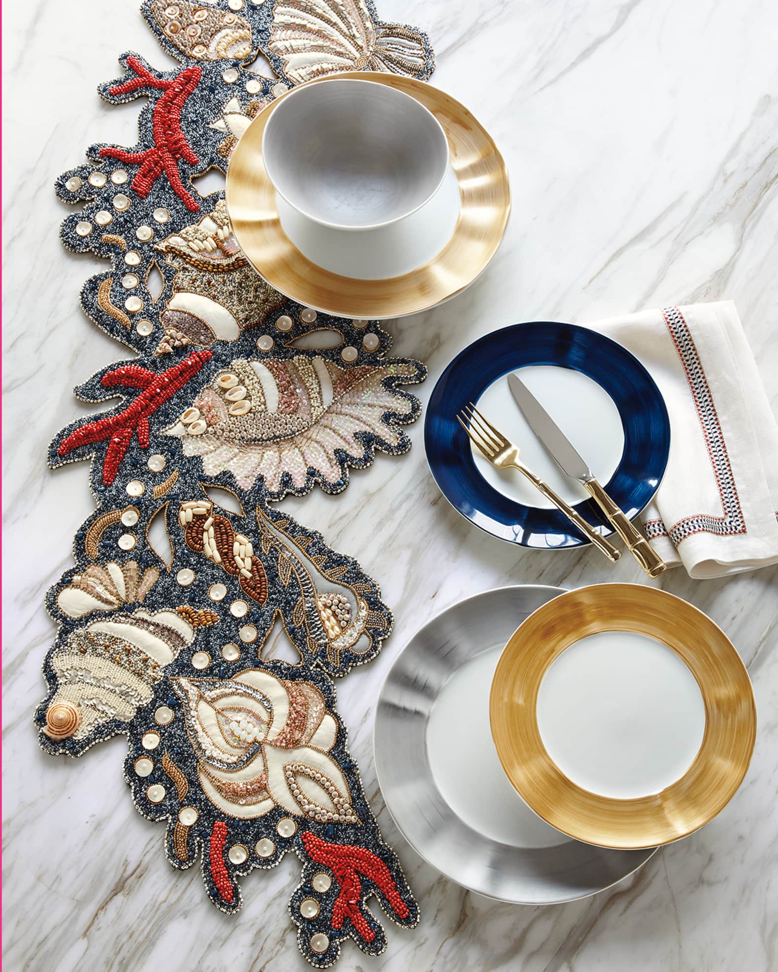 12-Piece Platinum Brushstroke Dinnerware Set