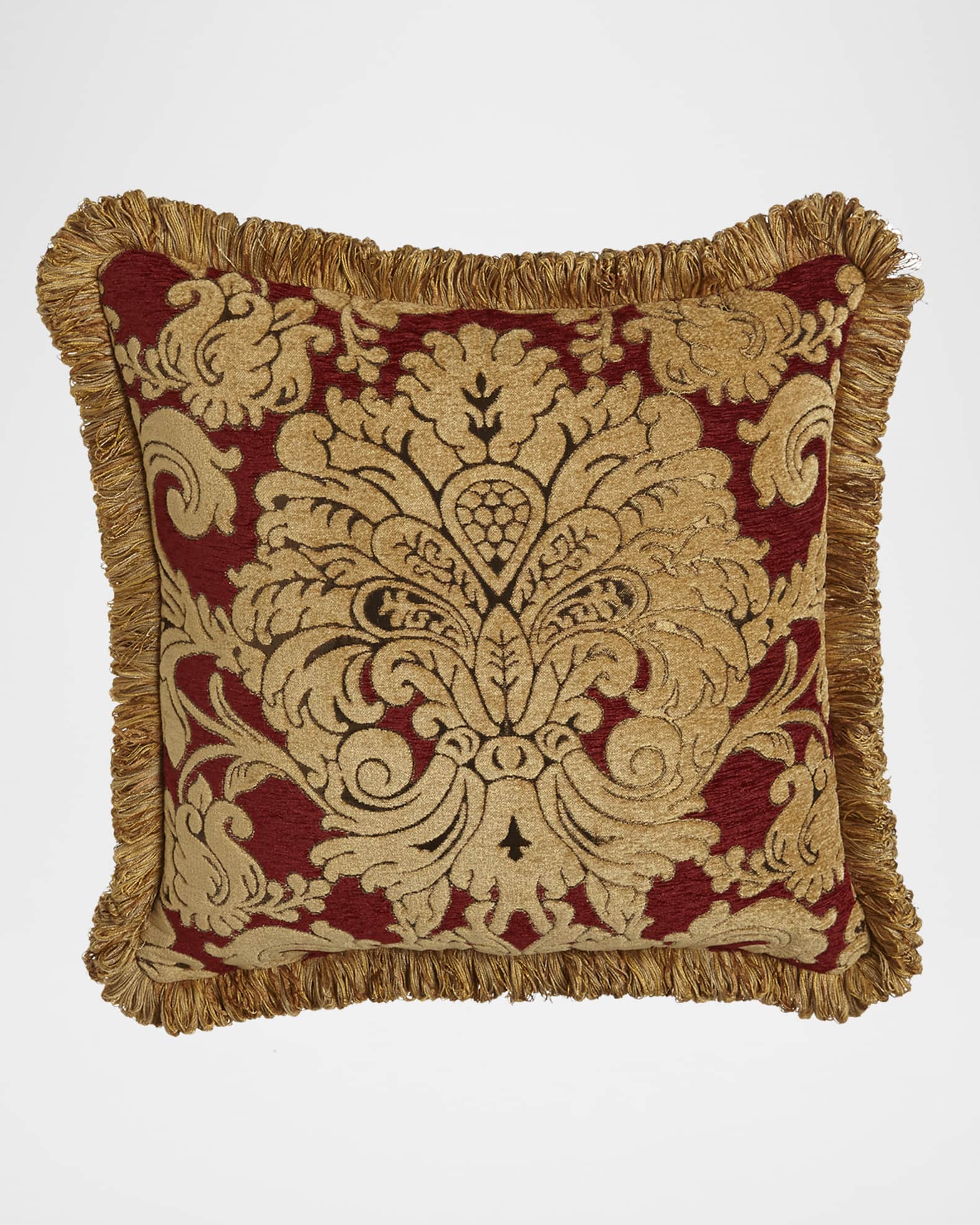 Austin Horn Collection Bellissimo Square Chenille Pillow with Fringe 20 Sq. Horchow