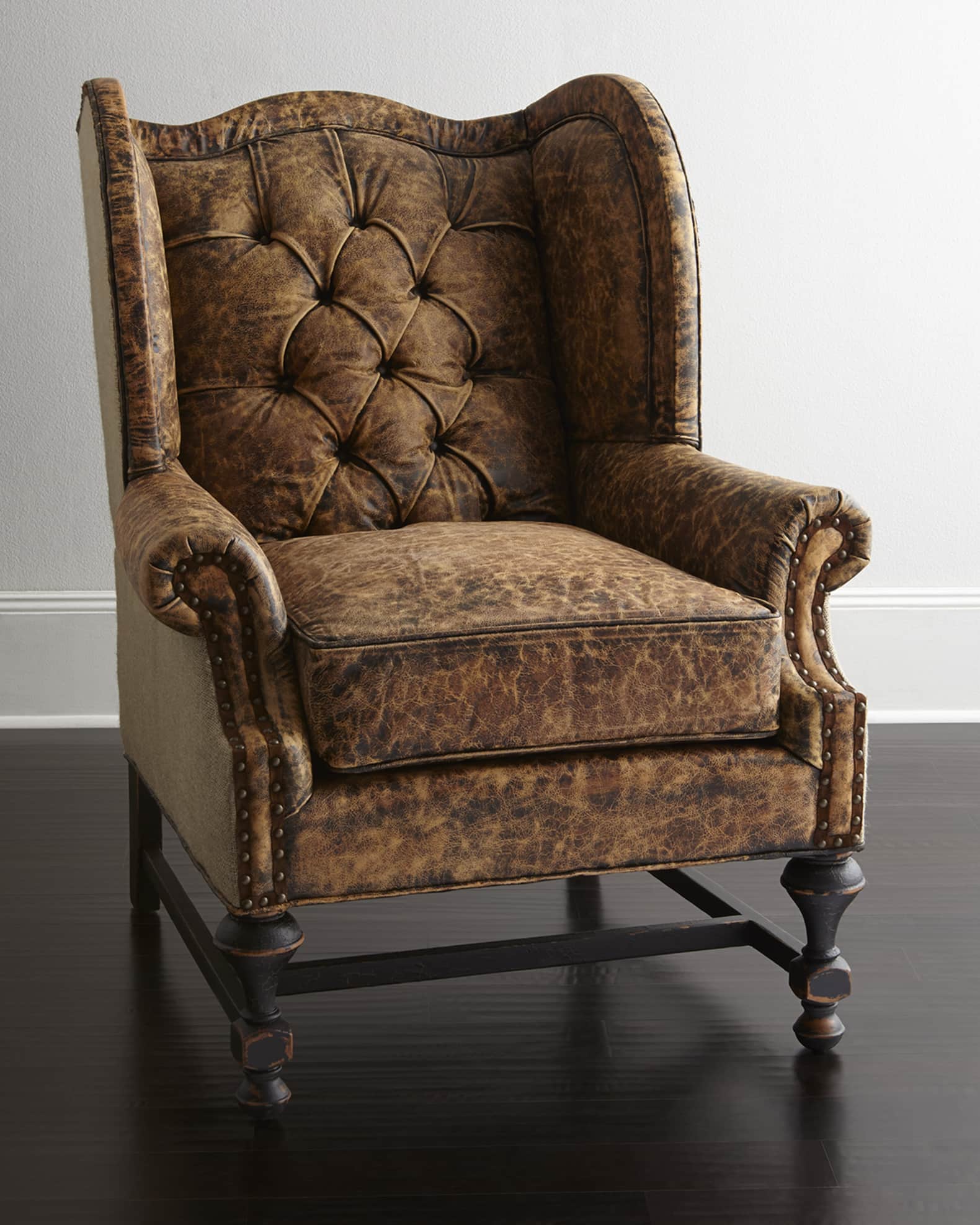 Old Hickory Tannery Gibson Leather Wing Chair