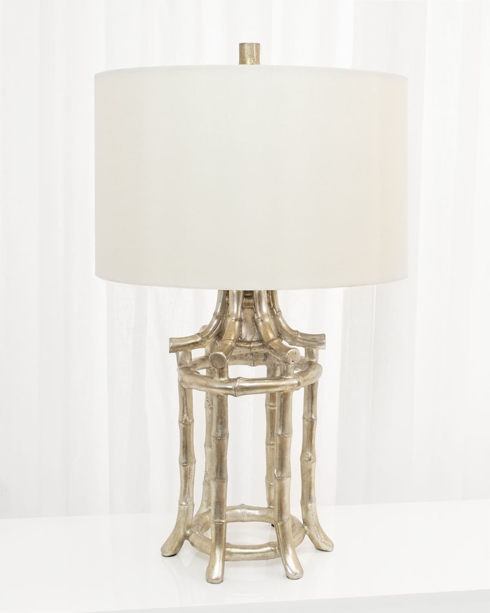 Gold bamboo table lamp top