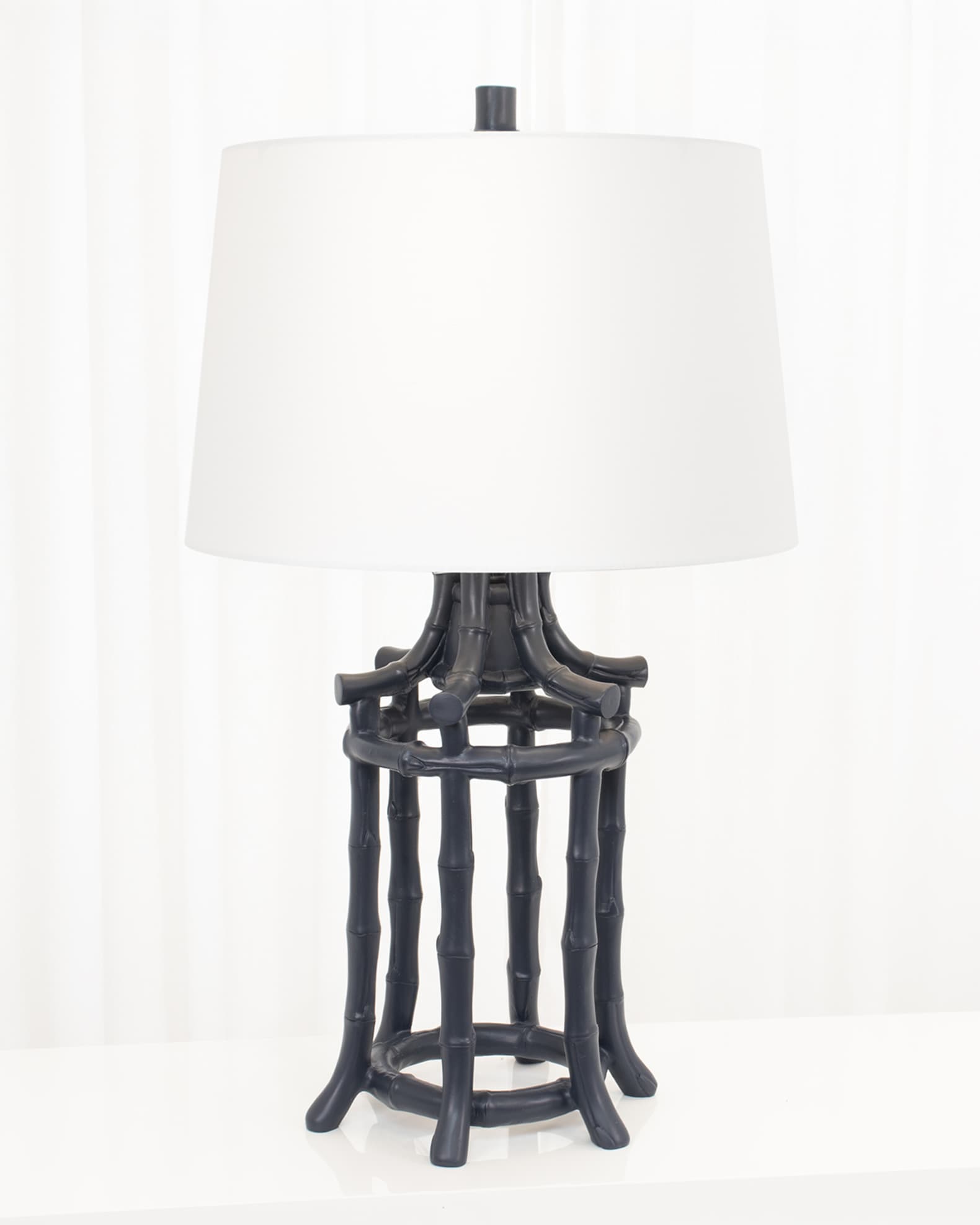 Black bamboo table lamp sales