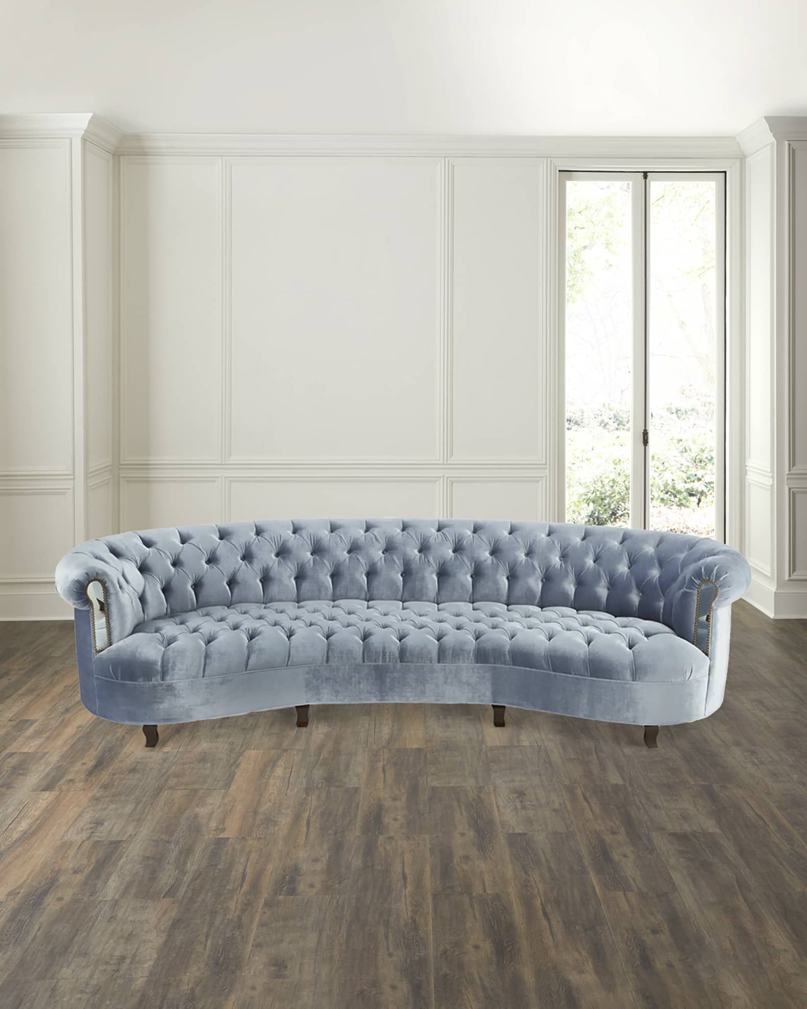 Haute House Rebecca Mirrored Tufted Sofa 122"