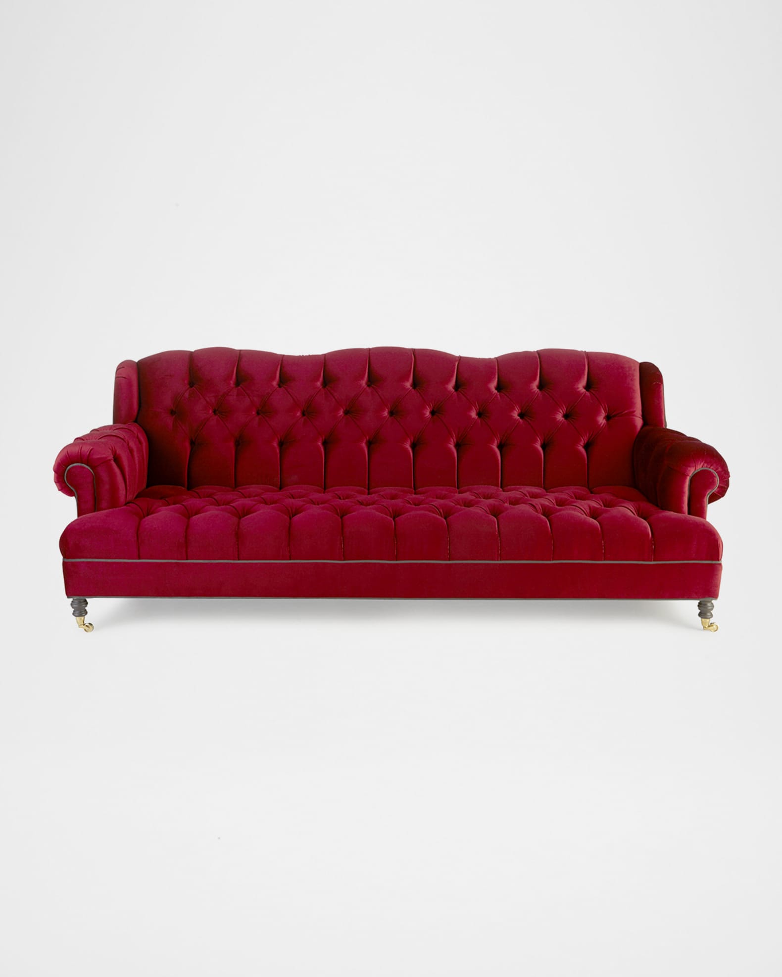 Haute House Mr. Smith Cranberry Tufted Sofa 94.5 Horchow