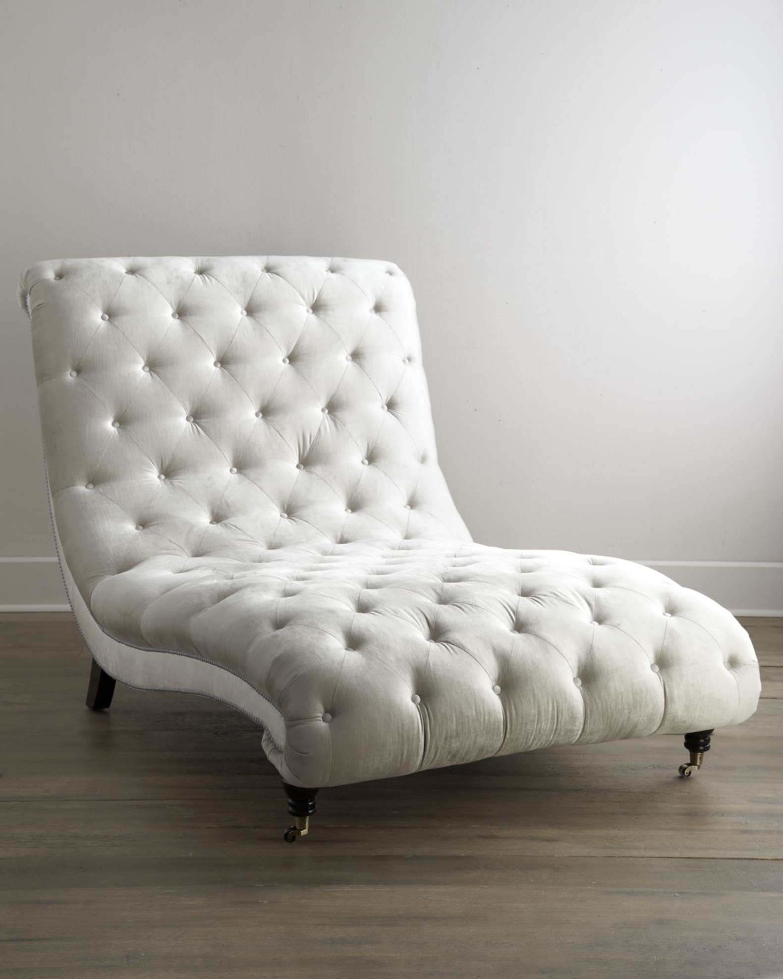 Grey tufted chaise new arrivals