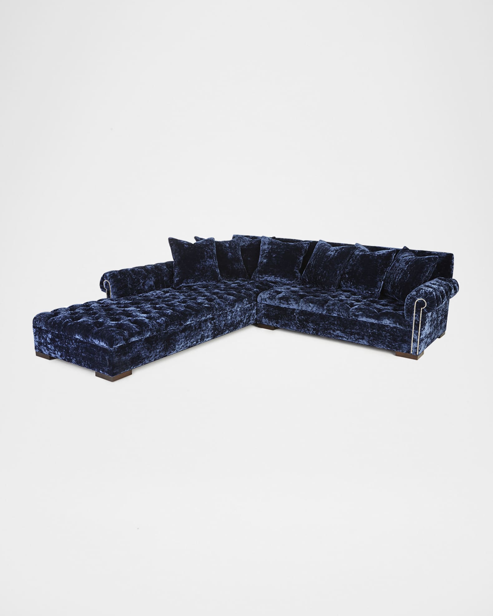 Velvet couch 2024 with chaise
