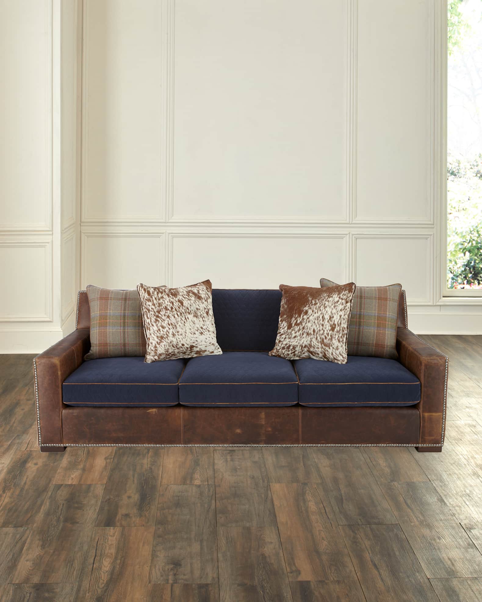 Presidential custom leather sofa top