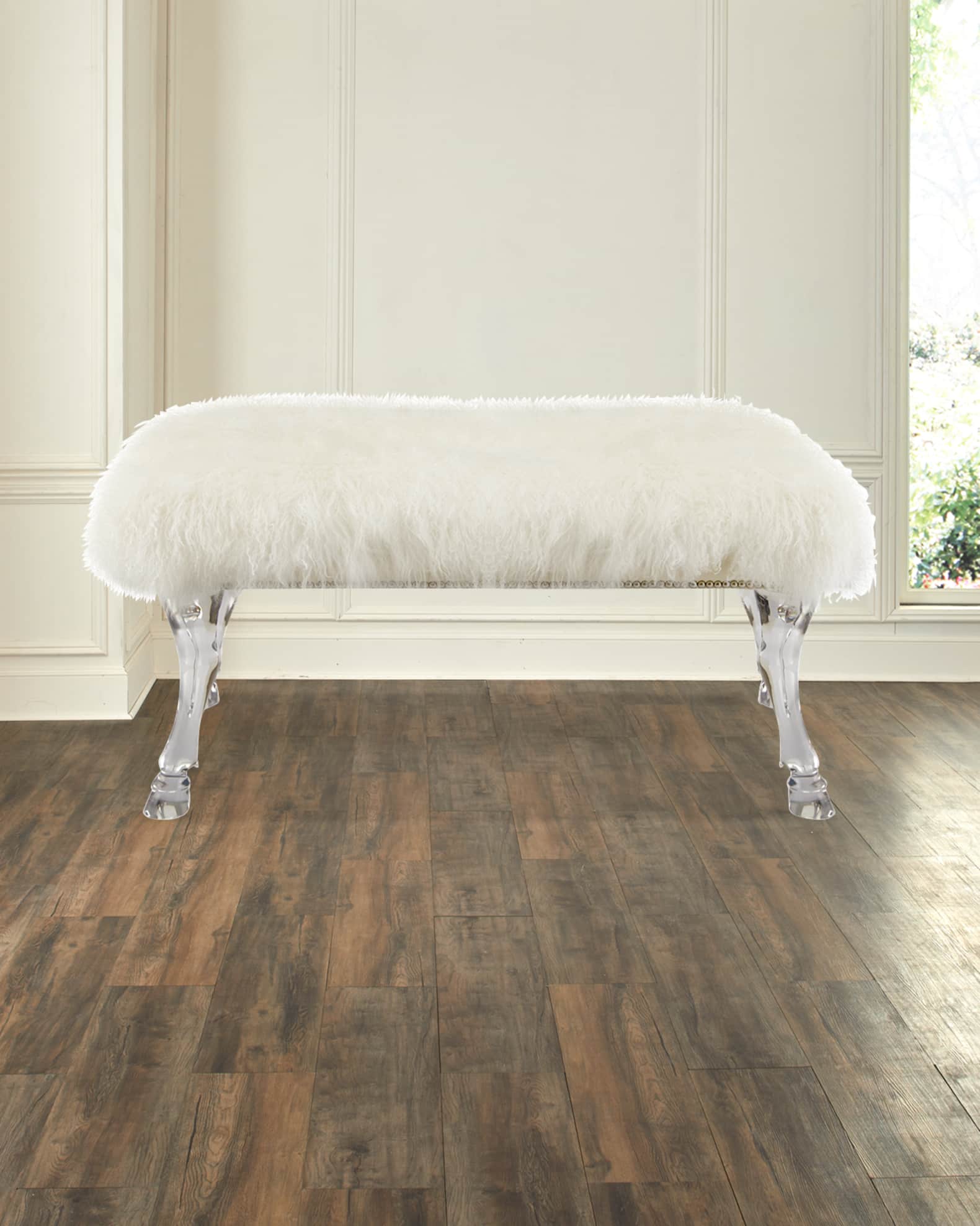 Sheepskin bench online