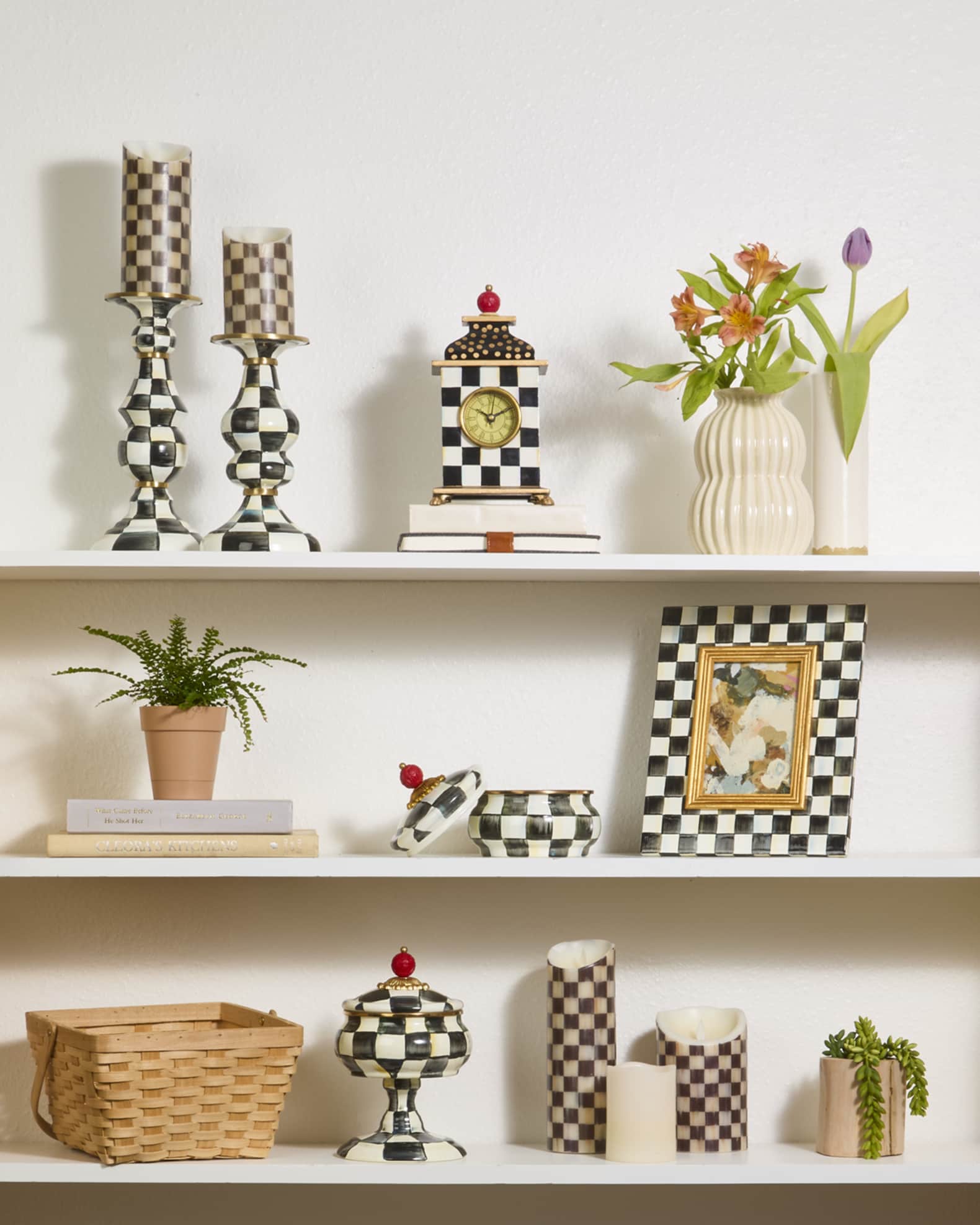 MacKenzie-Childs Courtly Check Squashed Pot | Horchow