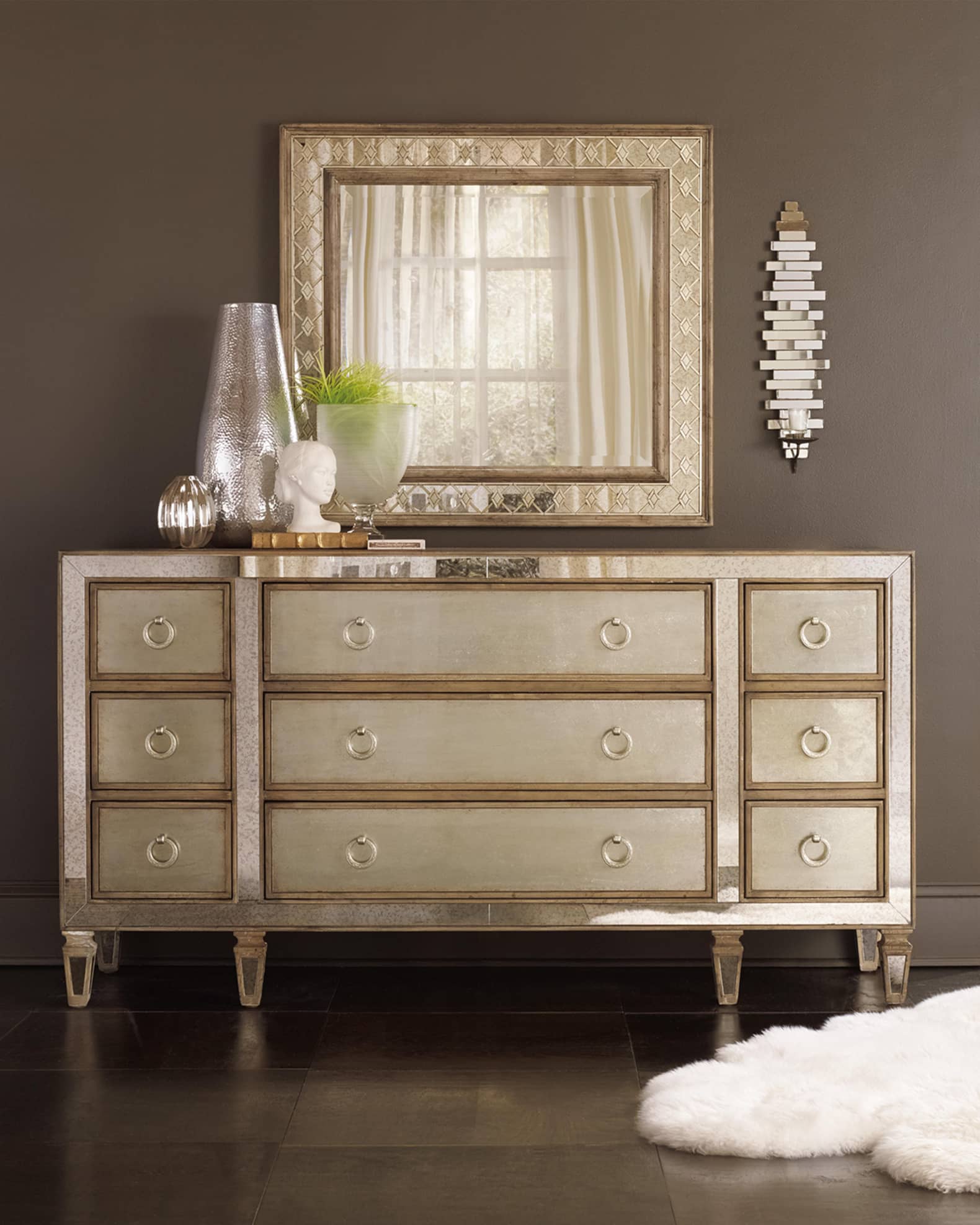 Hooker Furniture Ilyse Mirror Trimmed Dresser Horchow