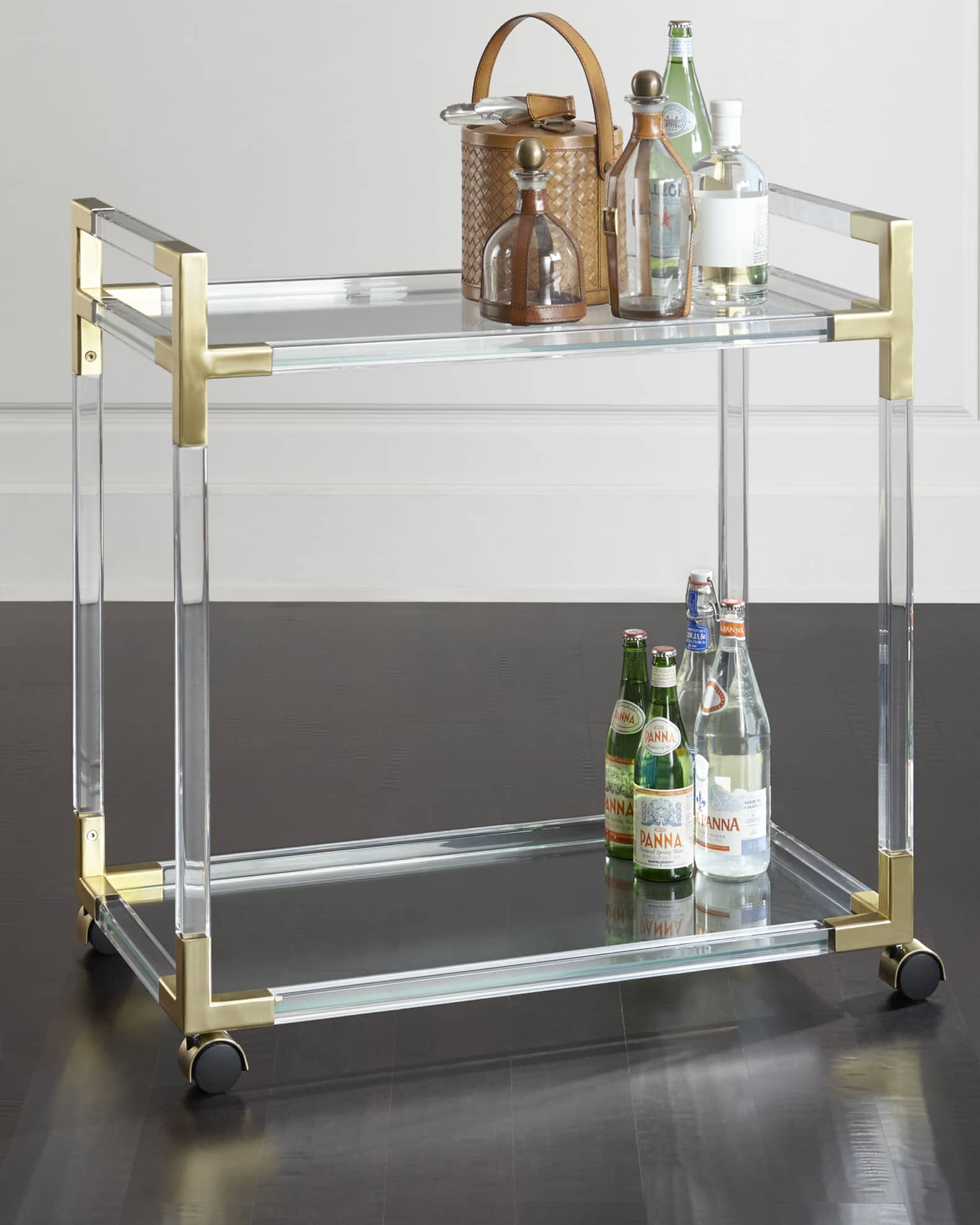 Jonathan Adler Jacques Acrylic & Brass Bar Cart Horchow