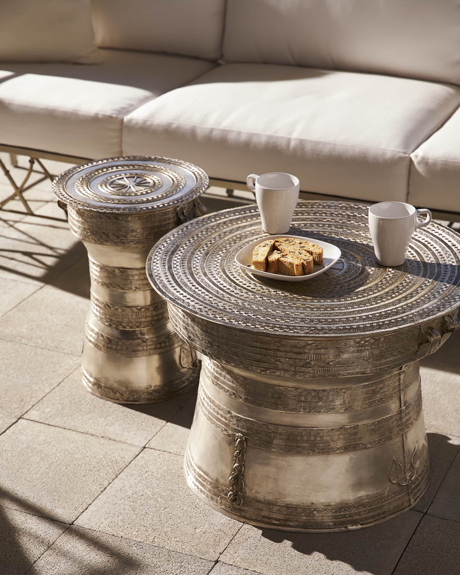 Silver drum table outlet