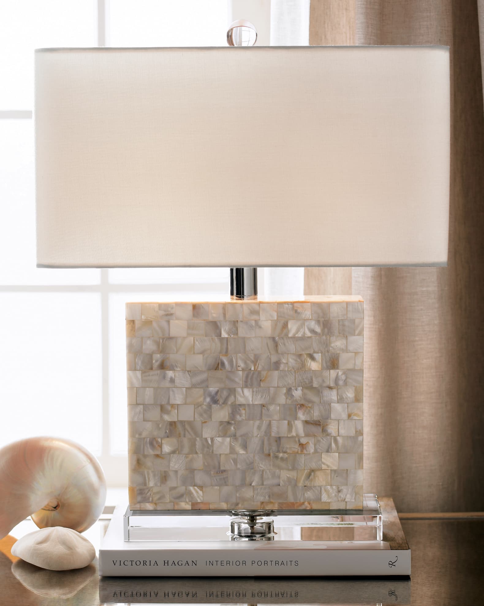 Regina Andrew Rectangular Mother of Pearl Lamp Horchow