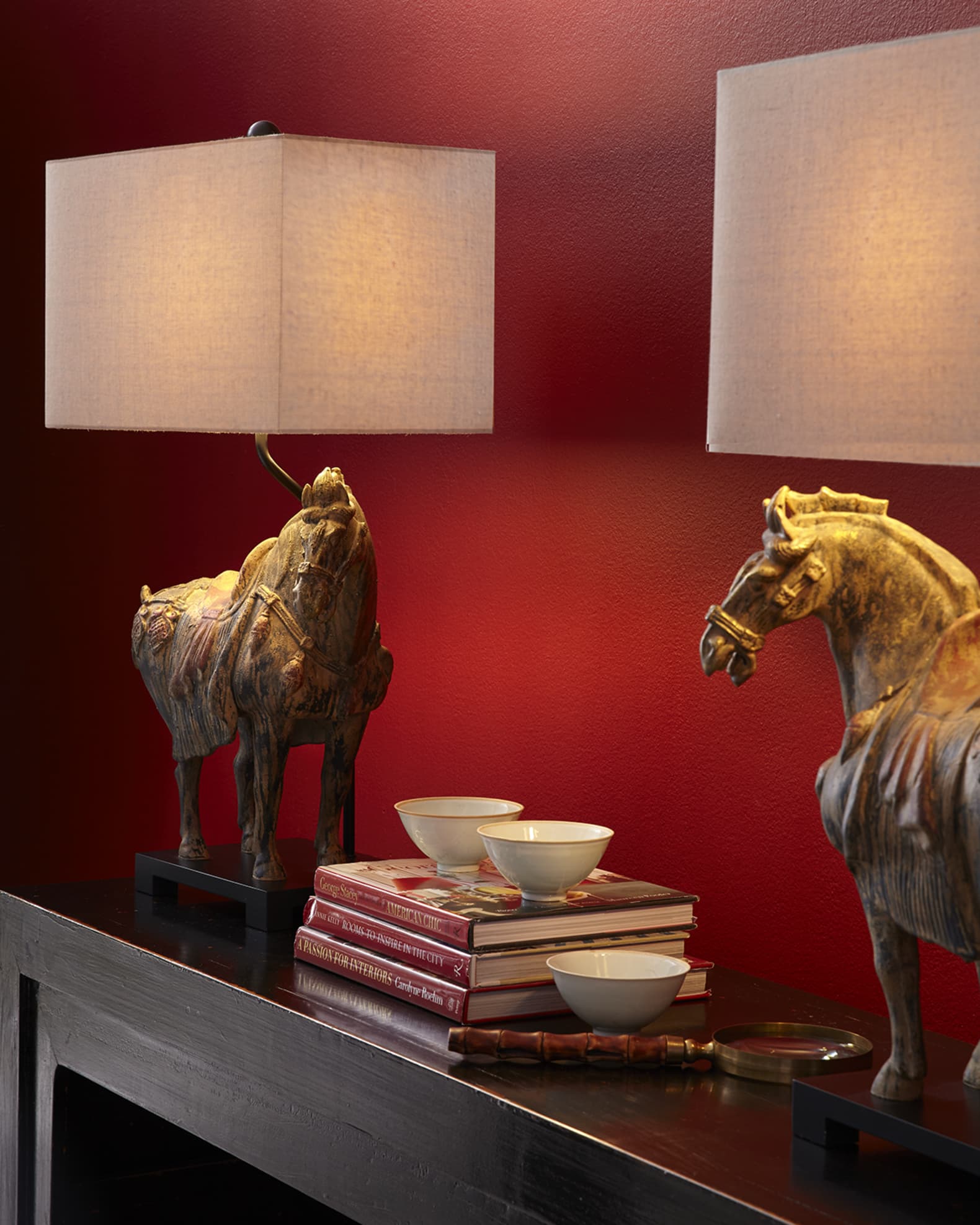 Regina Andrew Dynasty Horse Lamps Set of Two