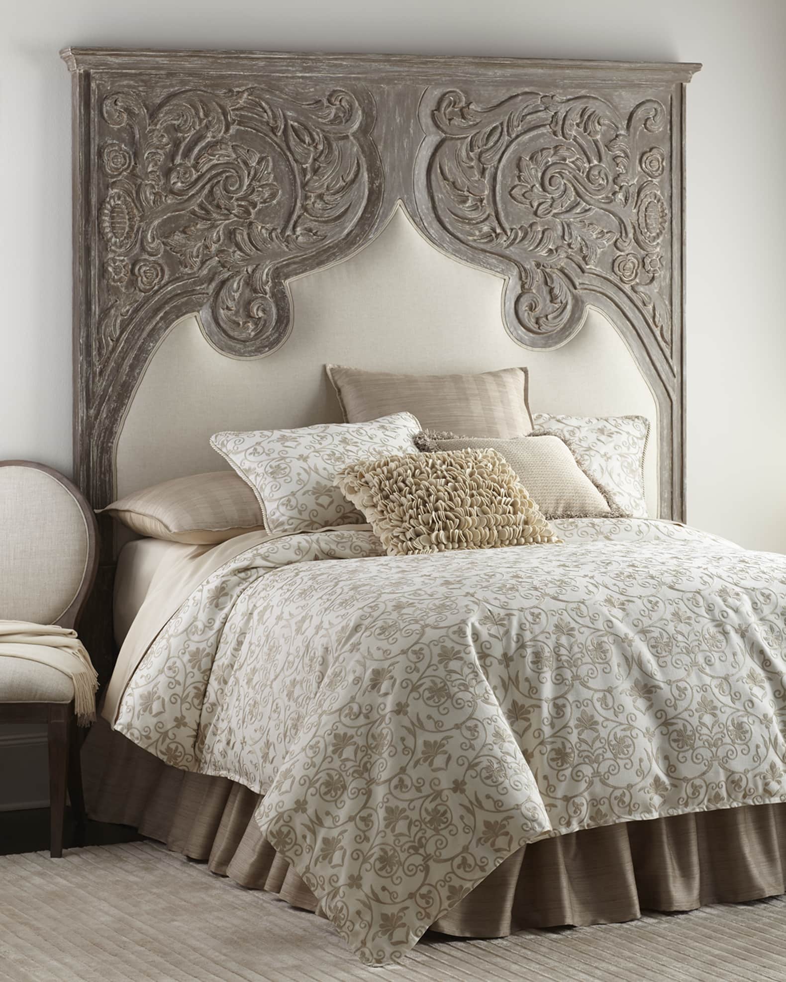 Erlina Carved Queen Headboard Horchow