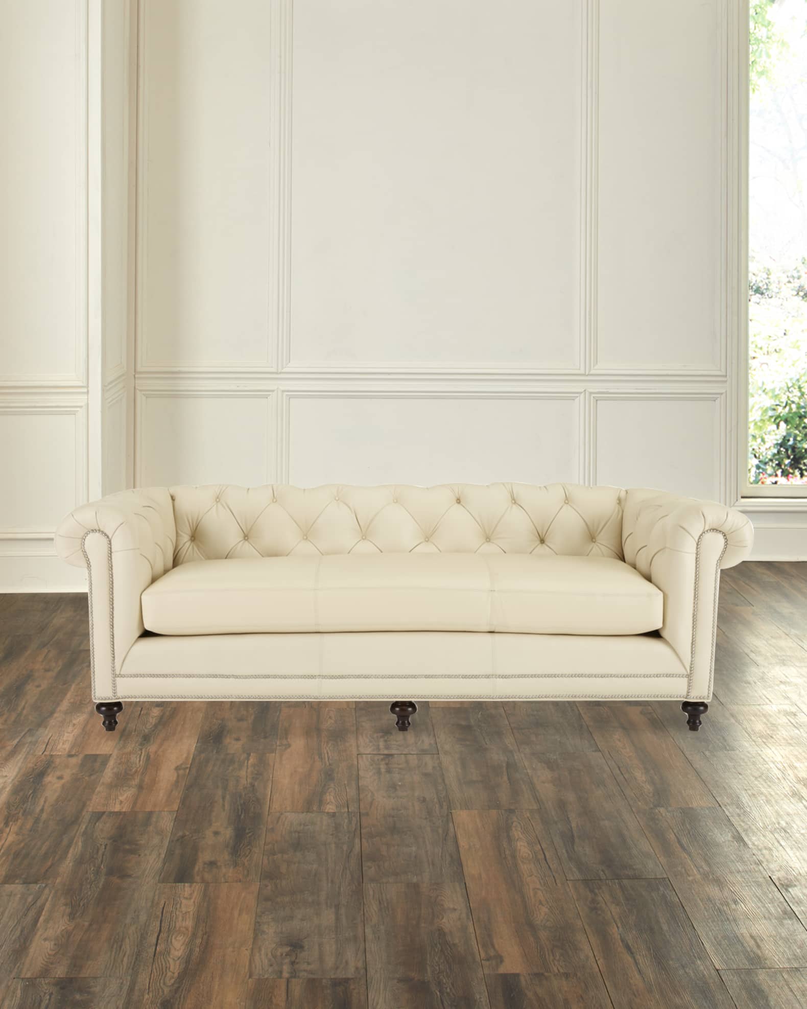 Cream chesterfield armchair top