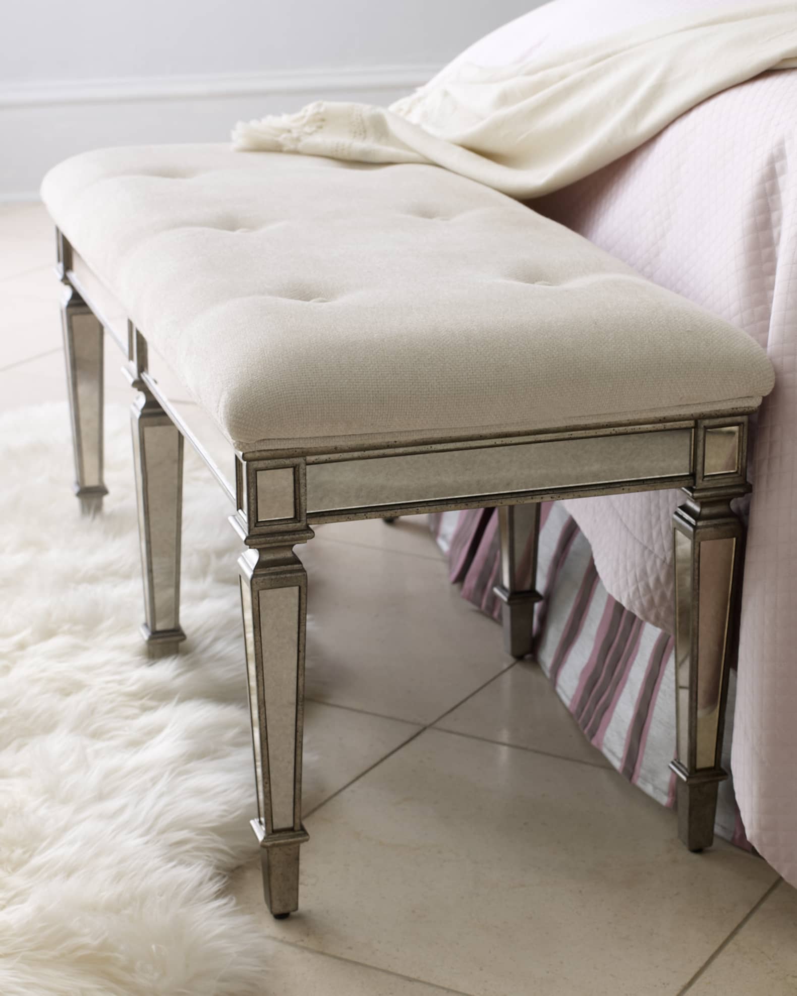 Mirrored bench sale