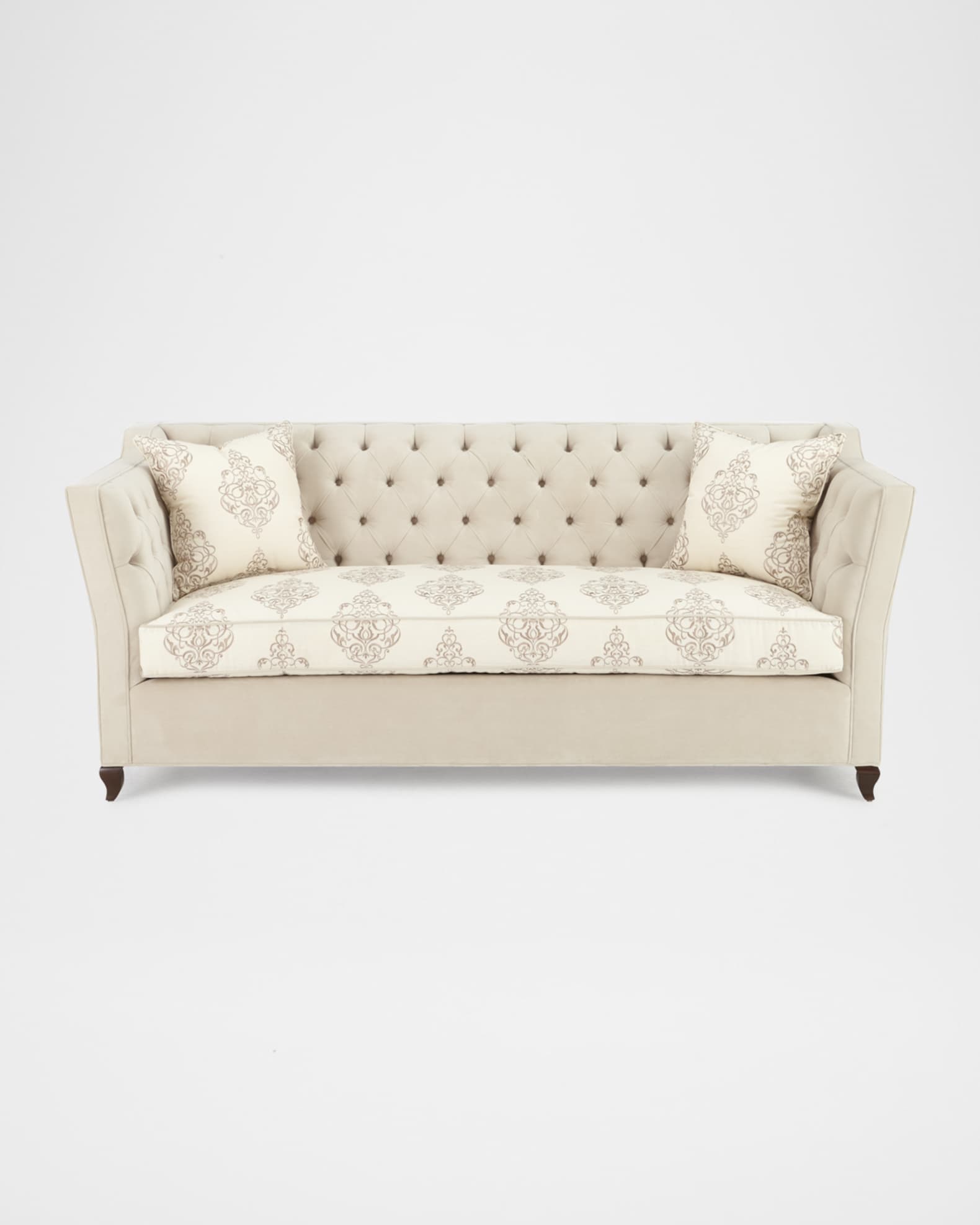 Beige tufted shop sofa