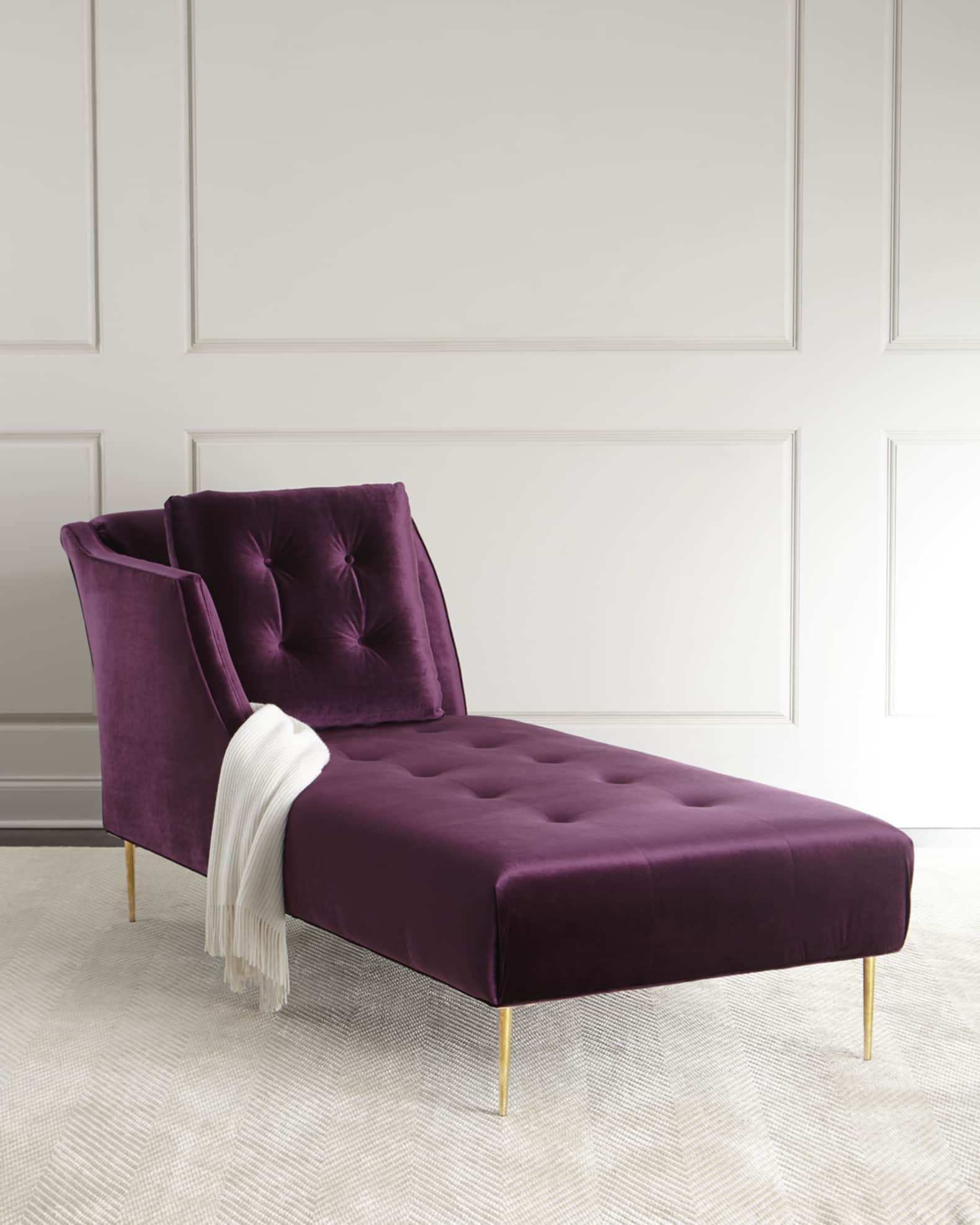 Purple on sale velvet chaise