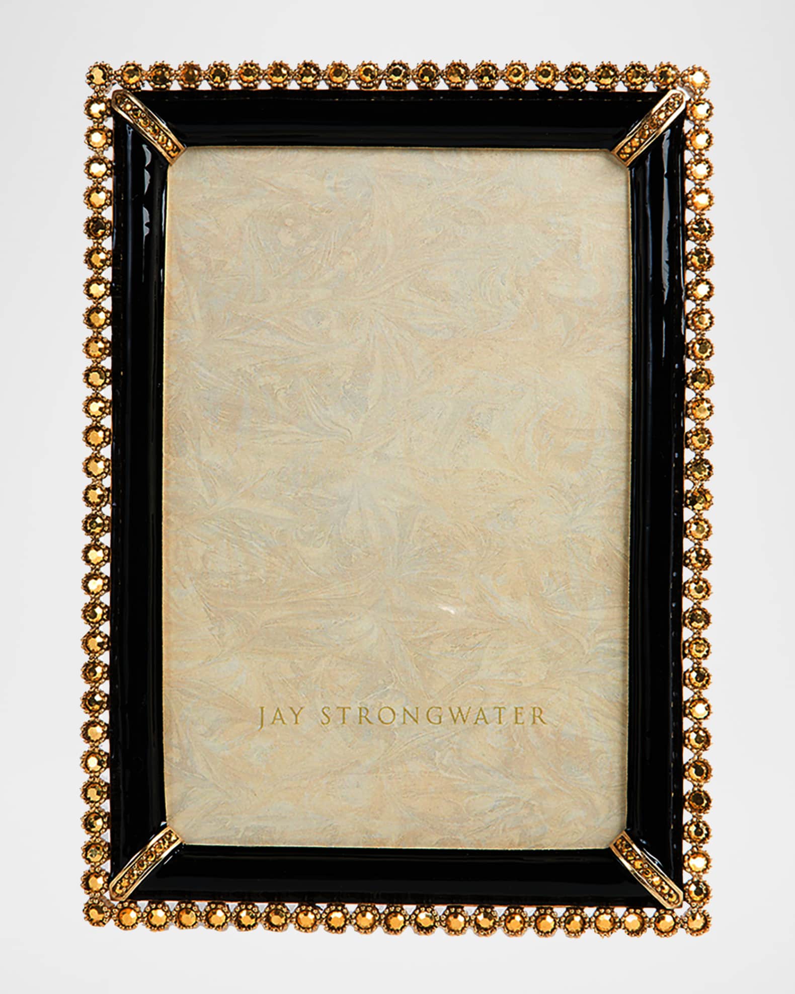 Jay Strongwater Black Lorraine StoneEdge 4" x 6" Picture Frame Horchow