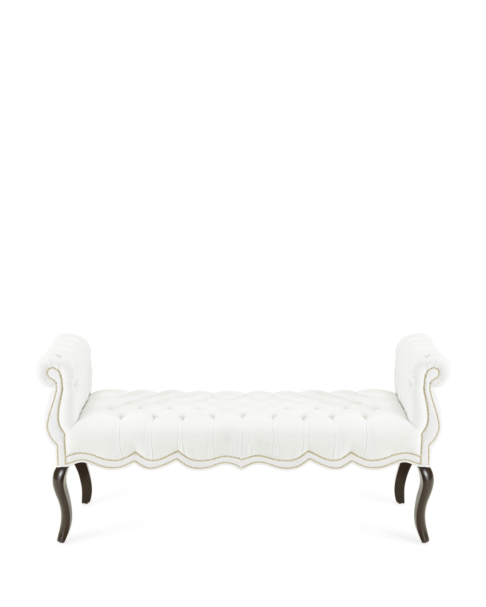 White hotsell tufted bench