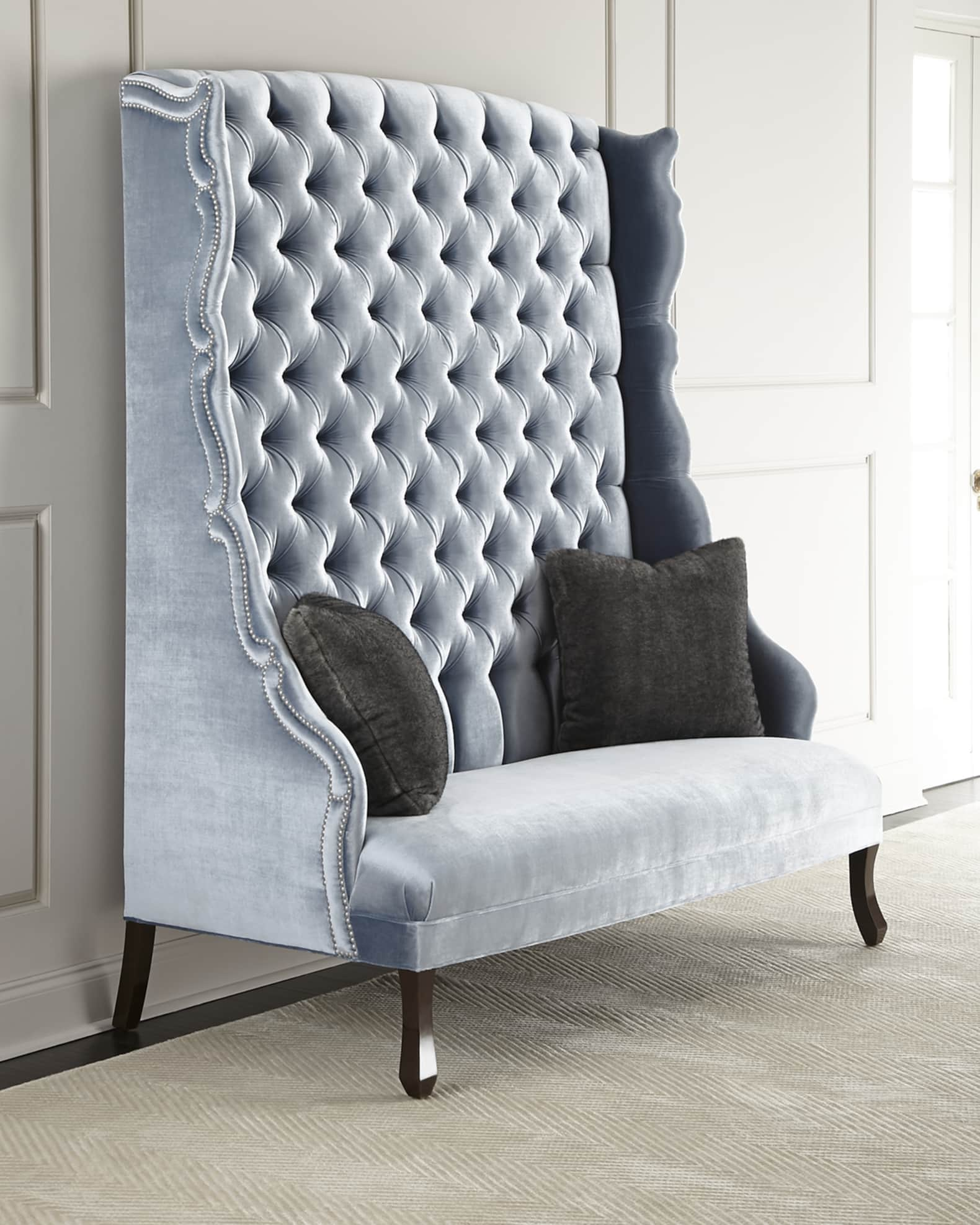 Haute House Margo Velvet Tufted Banquette