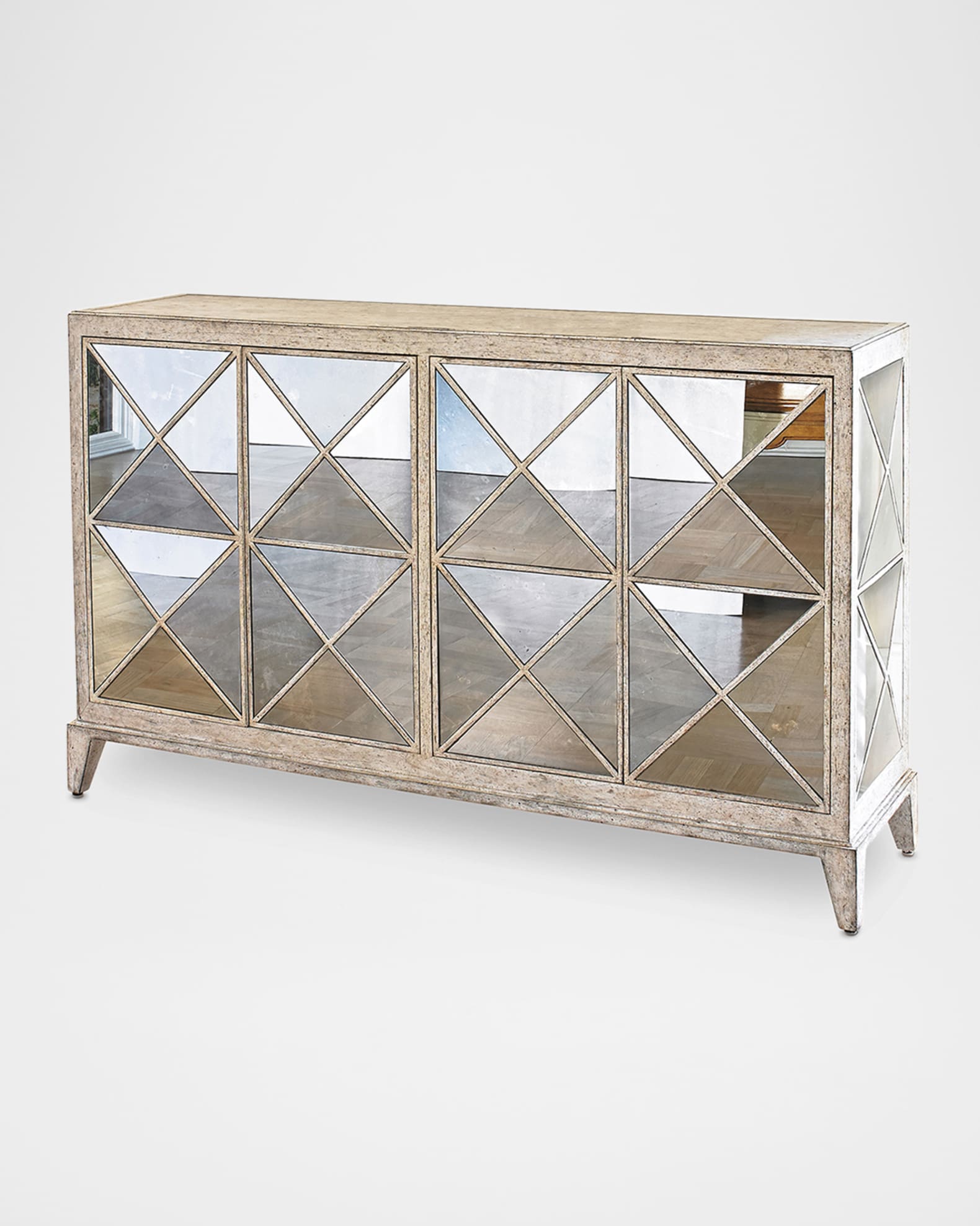 Gold mirrored clearance credenza