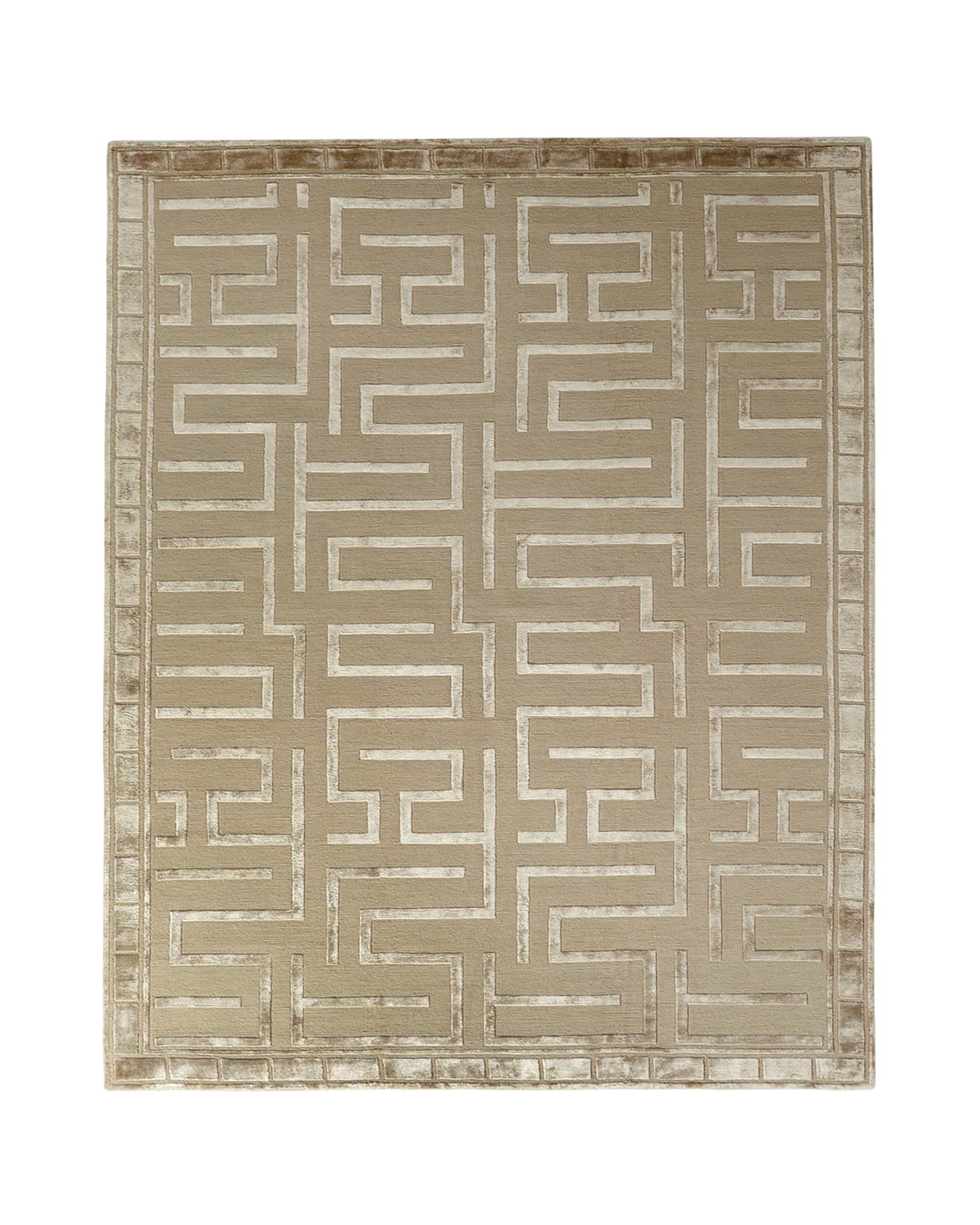 Exquisite Rugs Rowling Maze Hand-Knotted Rug, 6' x 9'