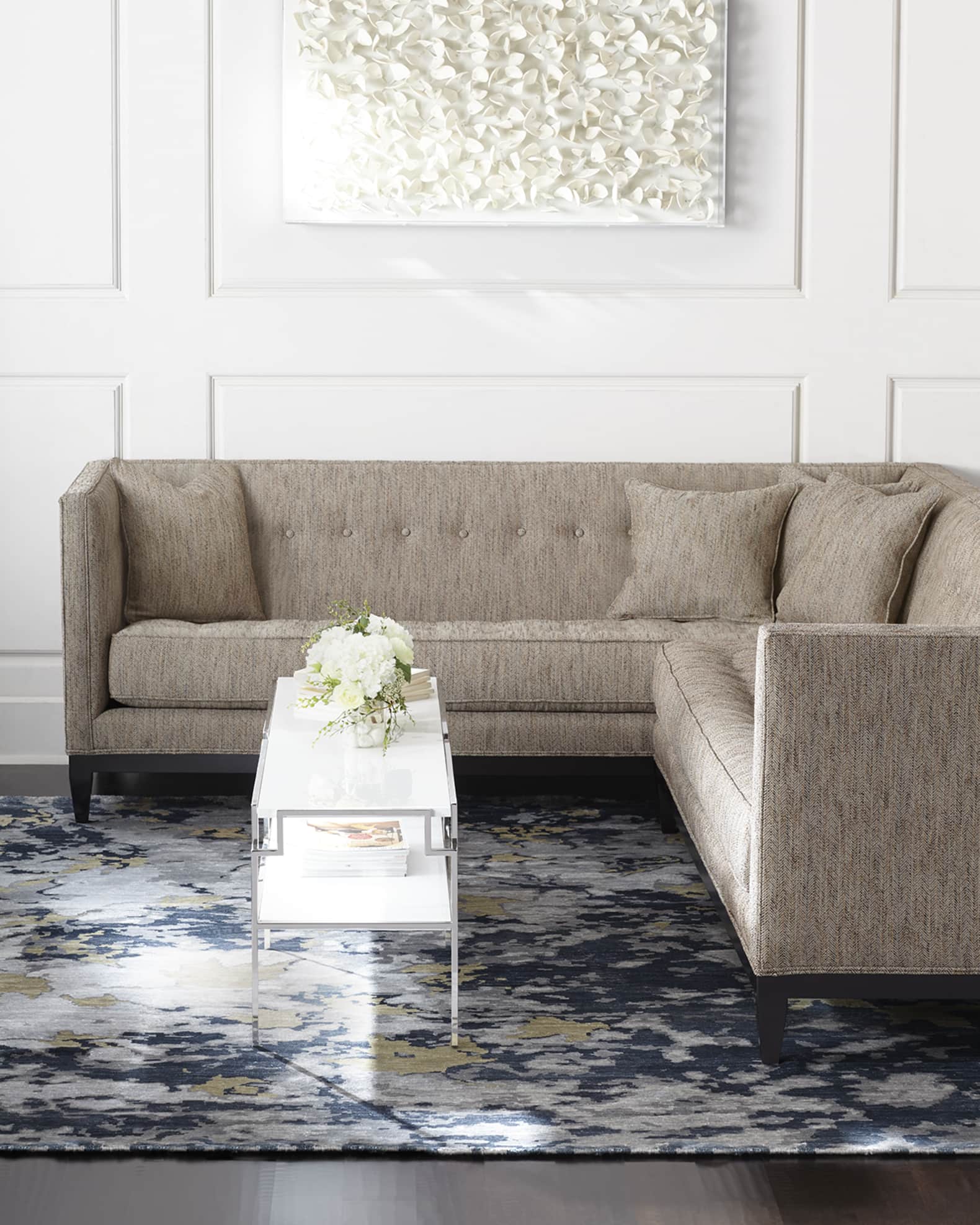 Right facing top sectional couch
