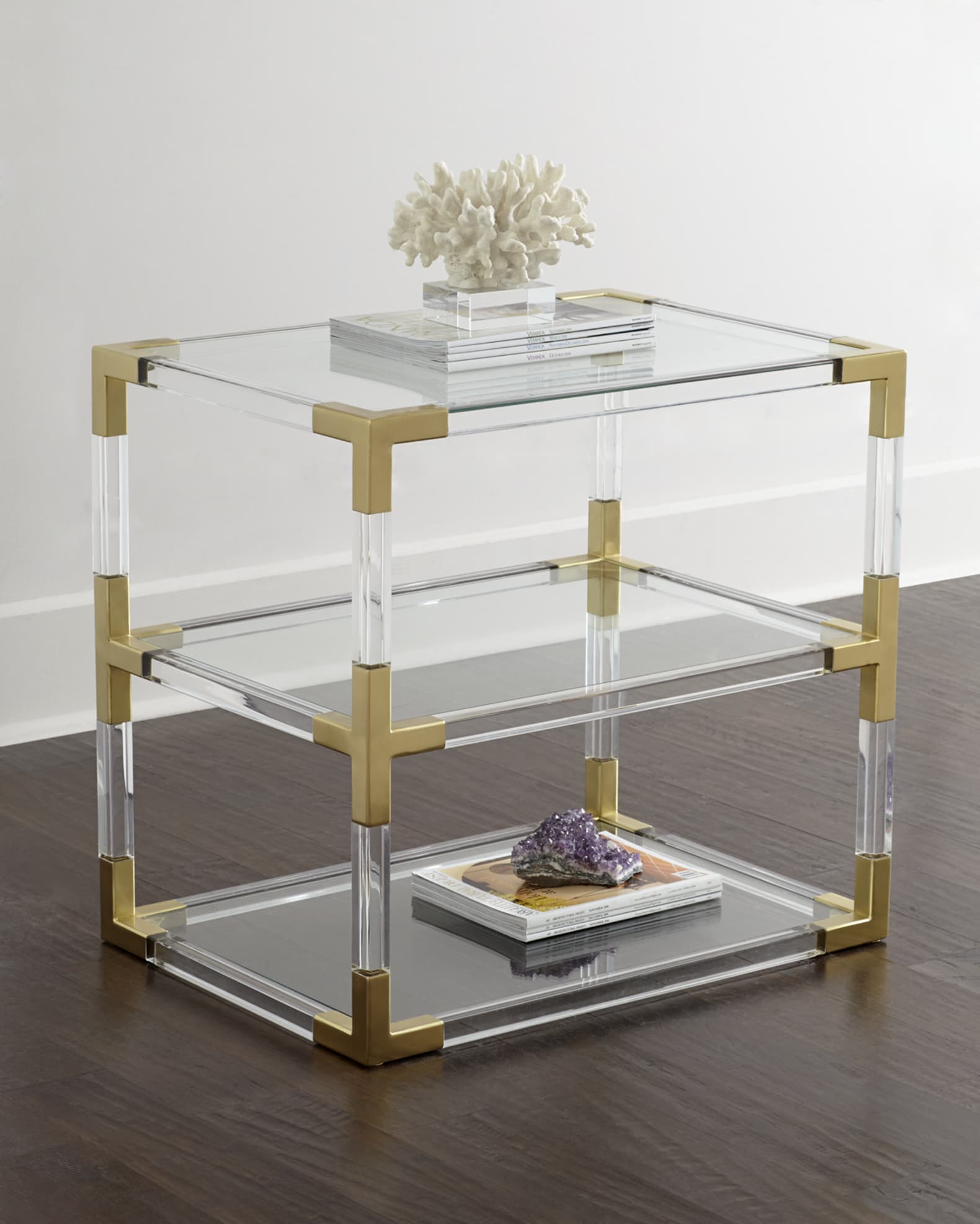 Acrylic brass coffee table outlet