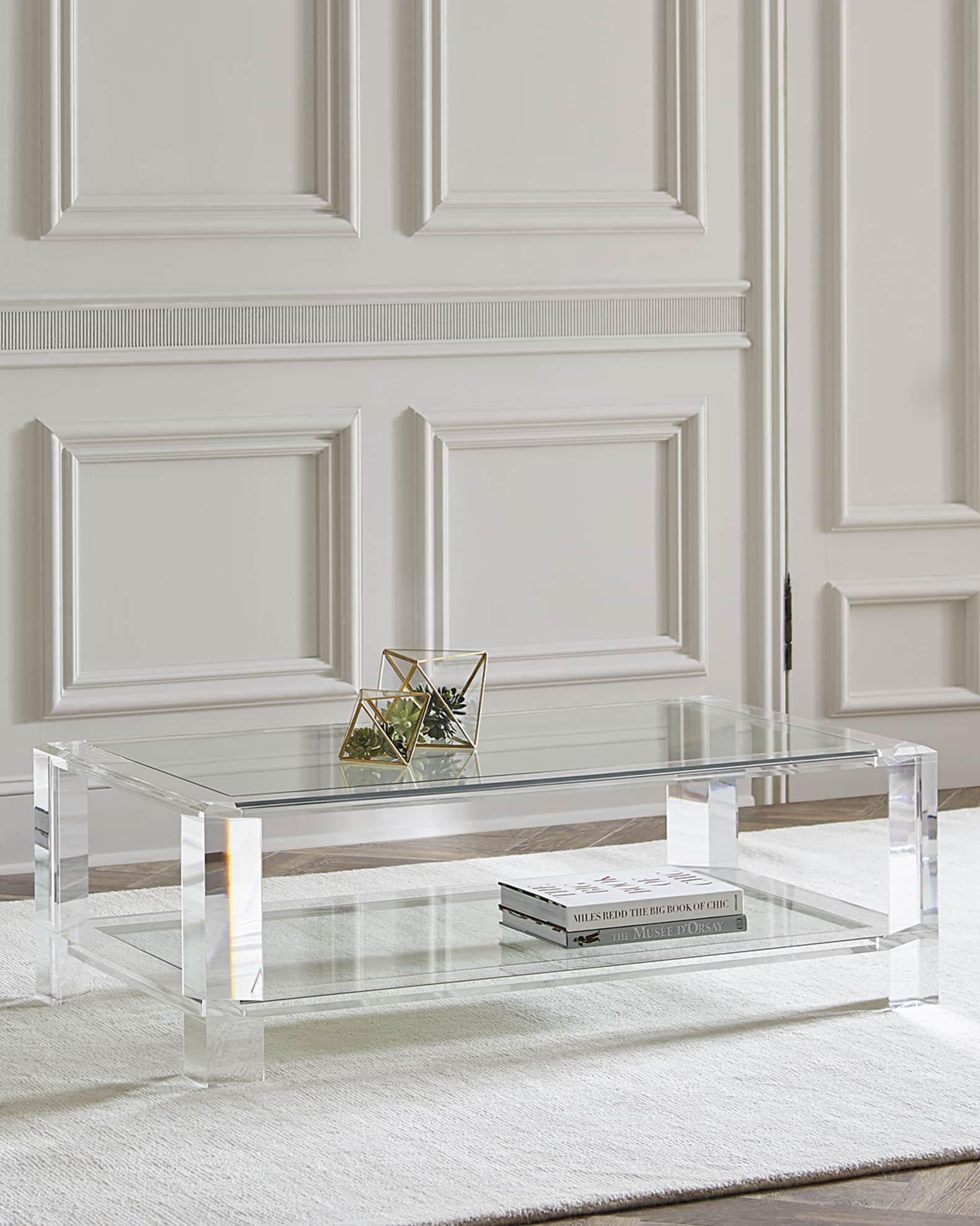 Low acrylic store coffee table