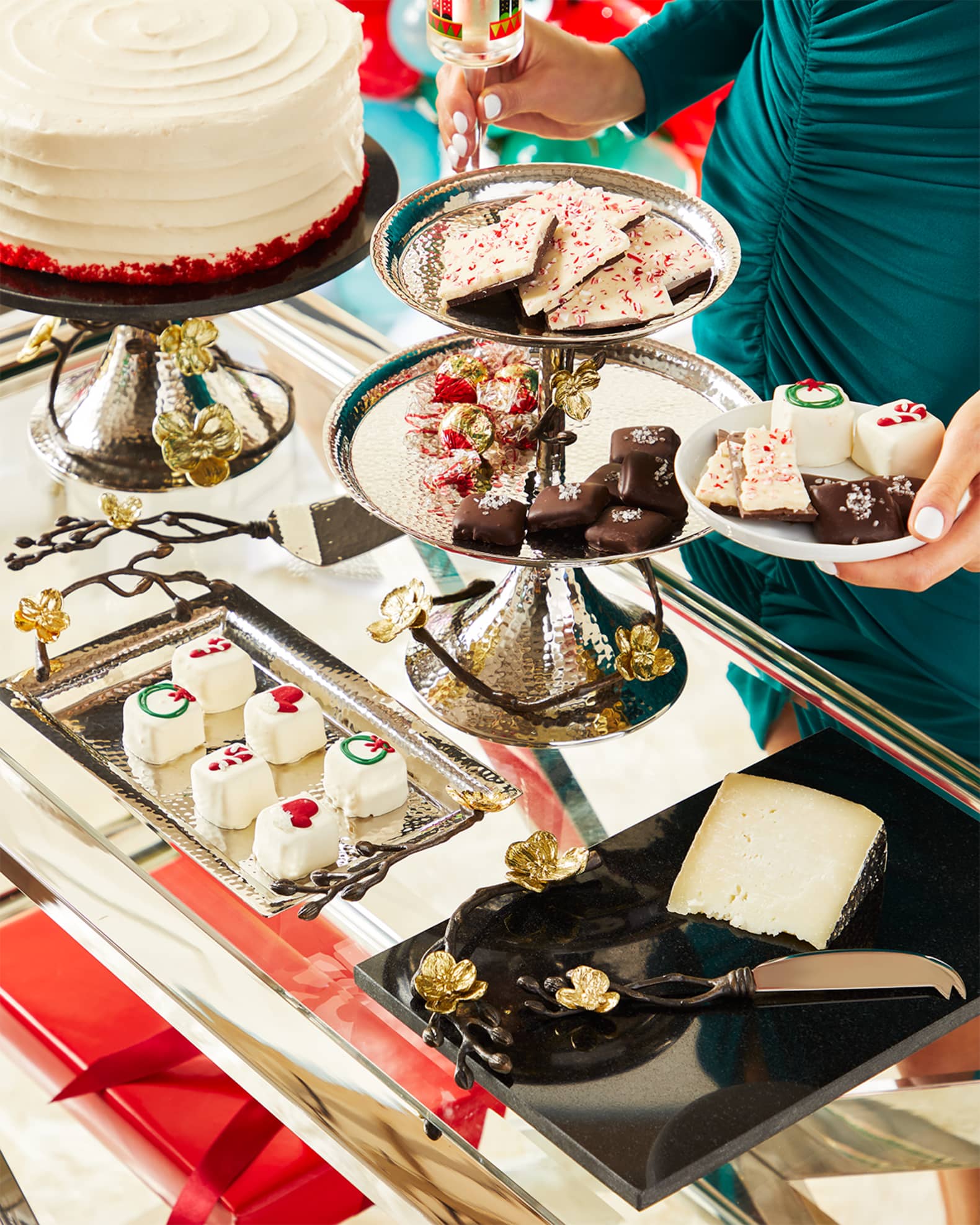 Michael Aram Gold Orchid Two-Tier Etagere | Horchow