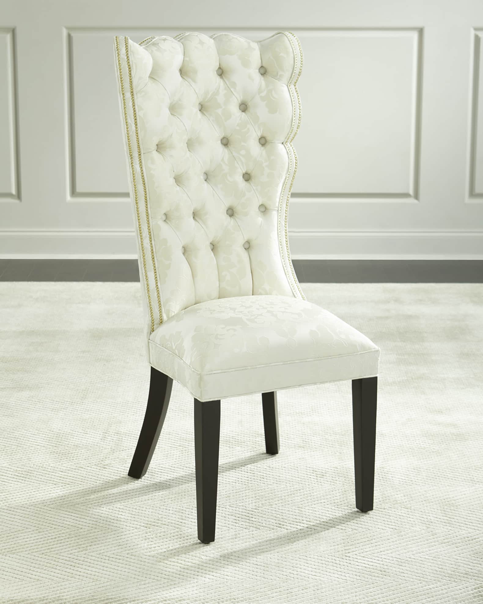 Ivory tufted dining chairs clearance