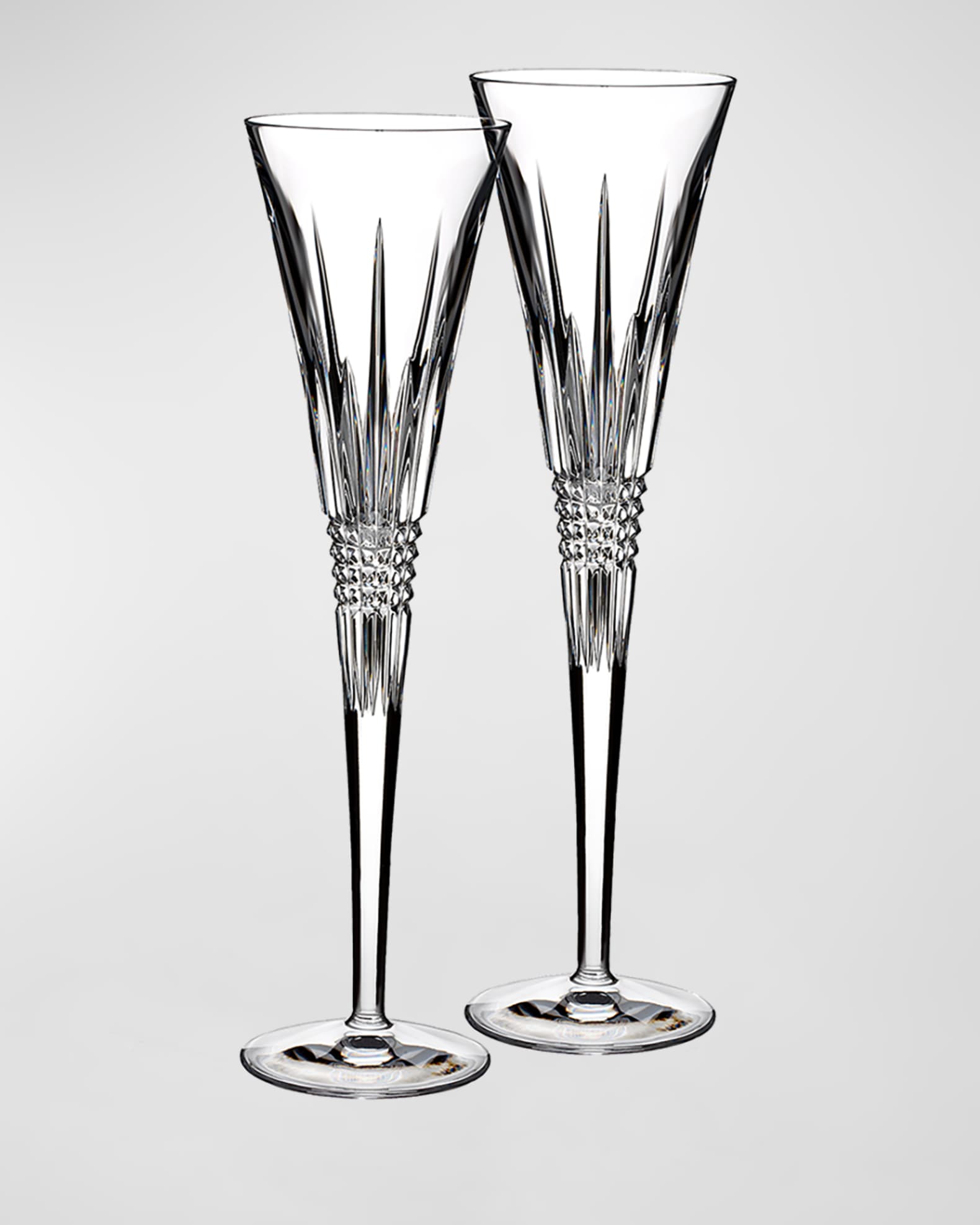 Waterford Crystal Set of Two Lismore Diamond Flutes