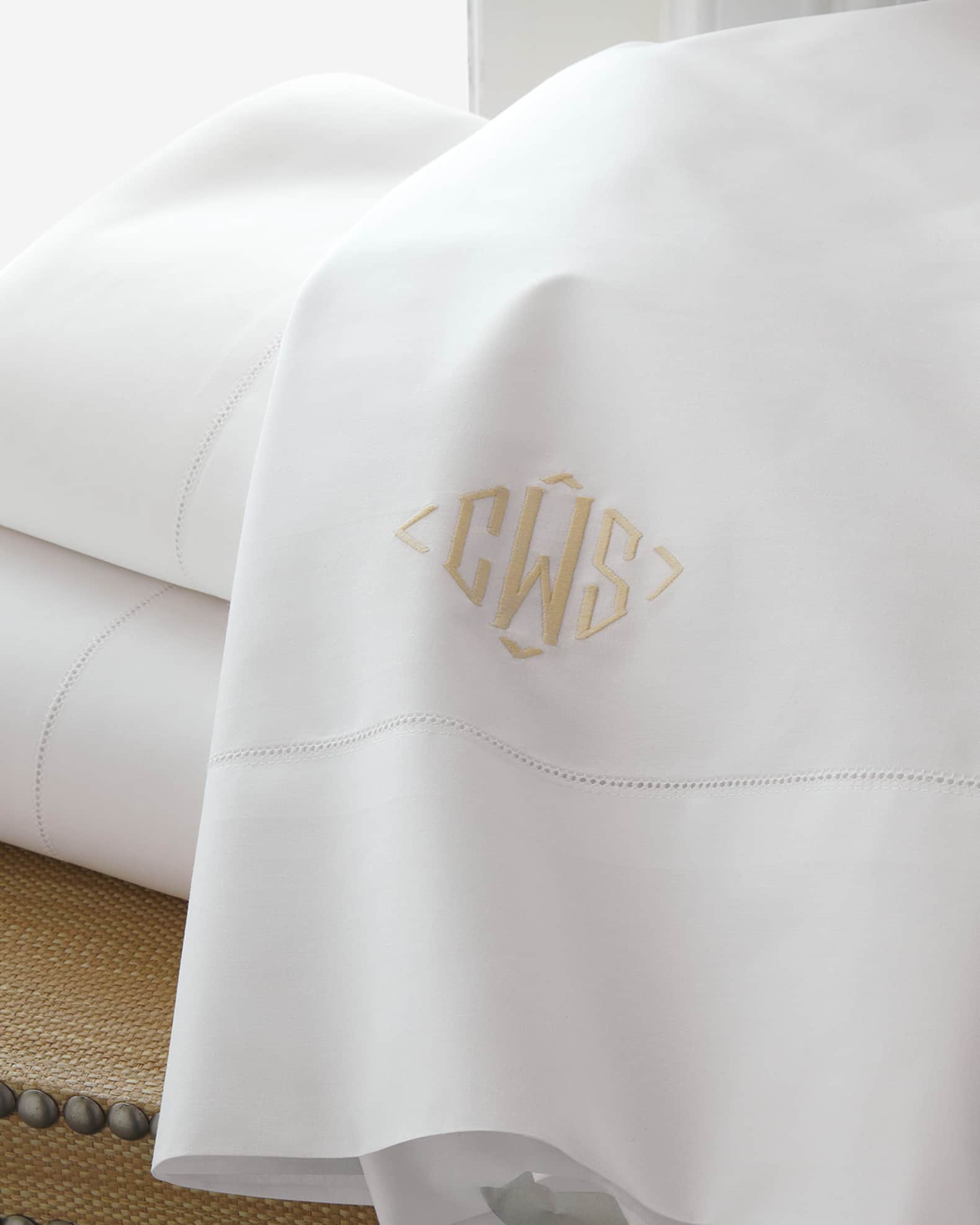 Matouk Positano Hemstitch Pillowcases, KING CASE Horchow