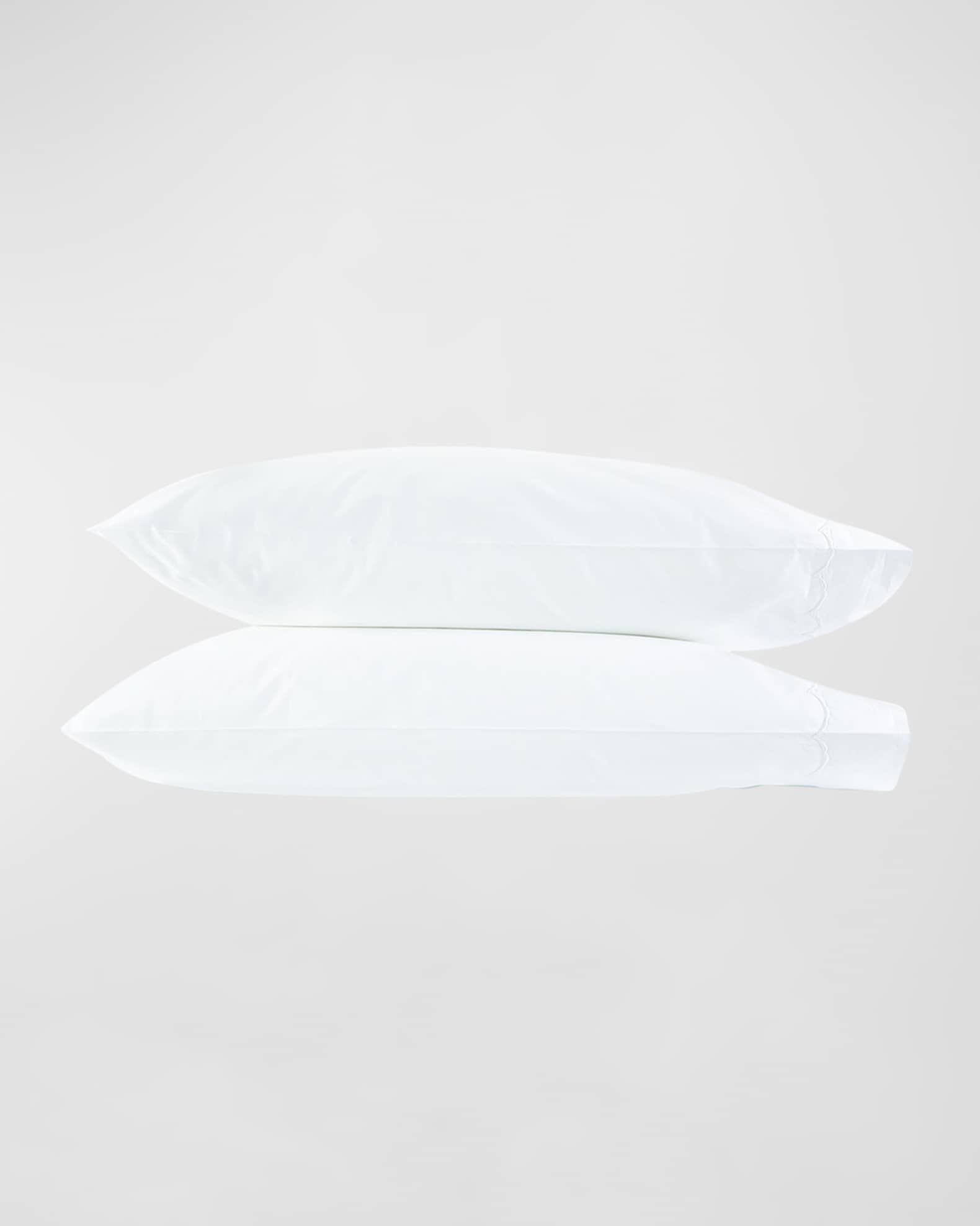 Matouk Two Scallops Embroidered 350 Thread Count Pillowcases, KING CASE
