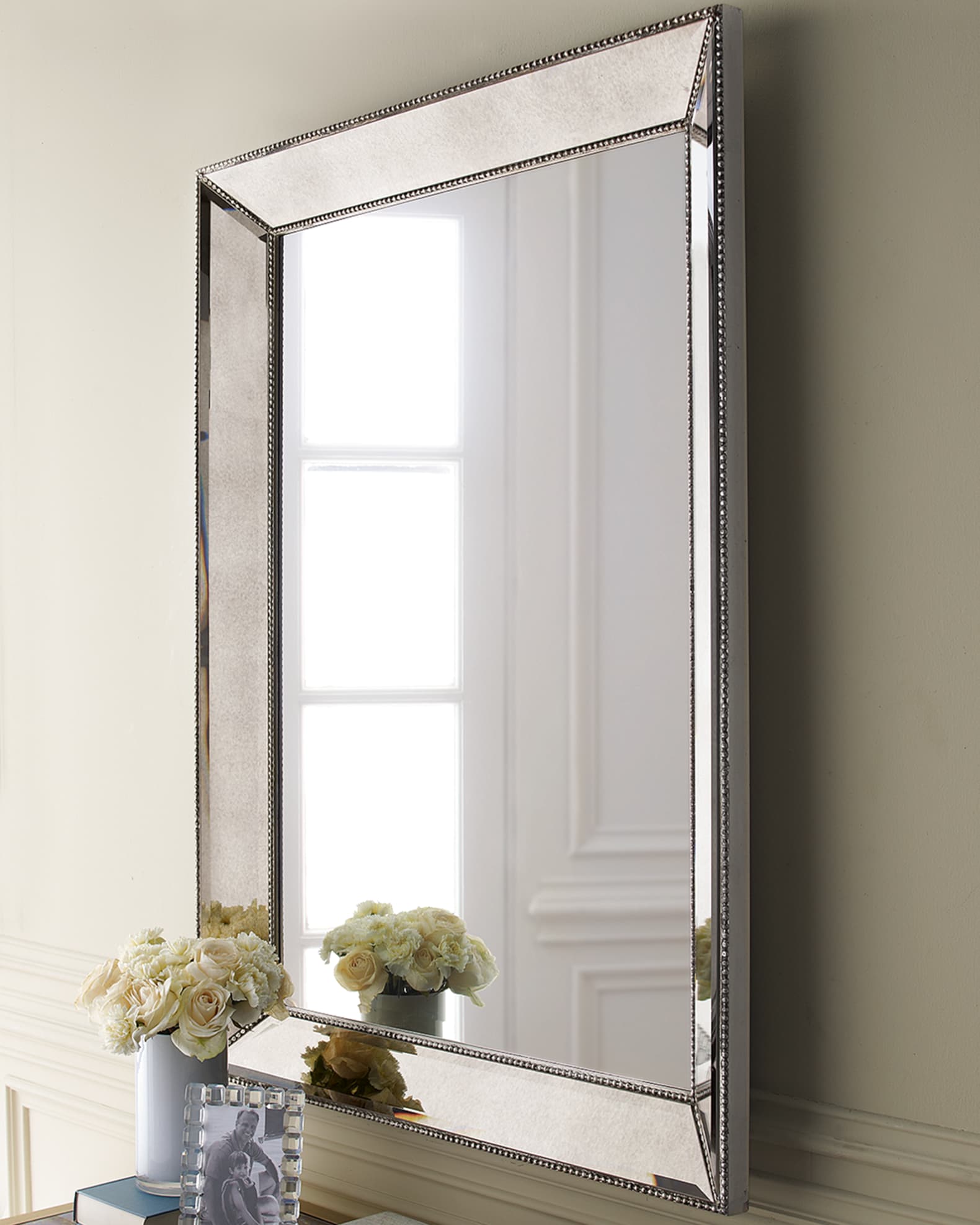 Beaded Wall Mirror, 36.5"W