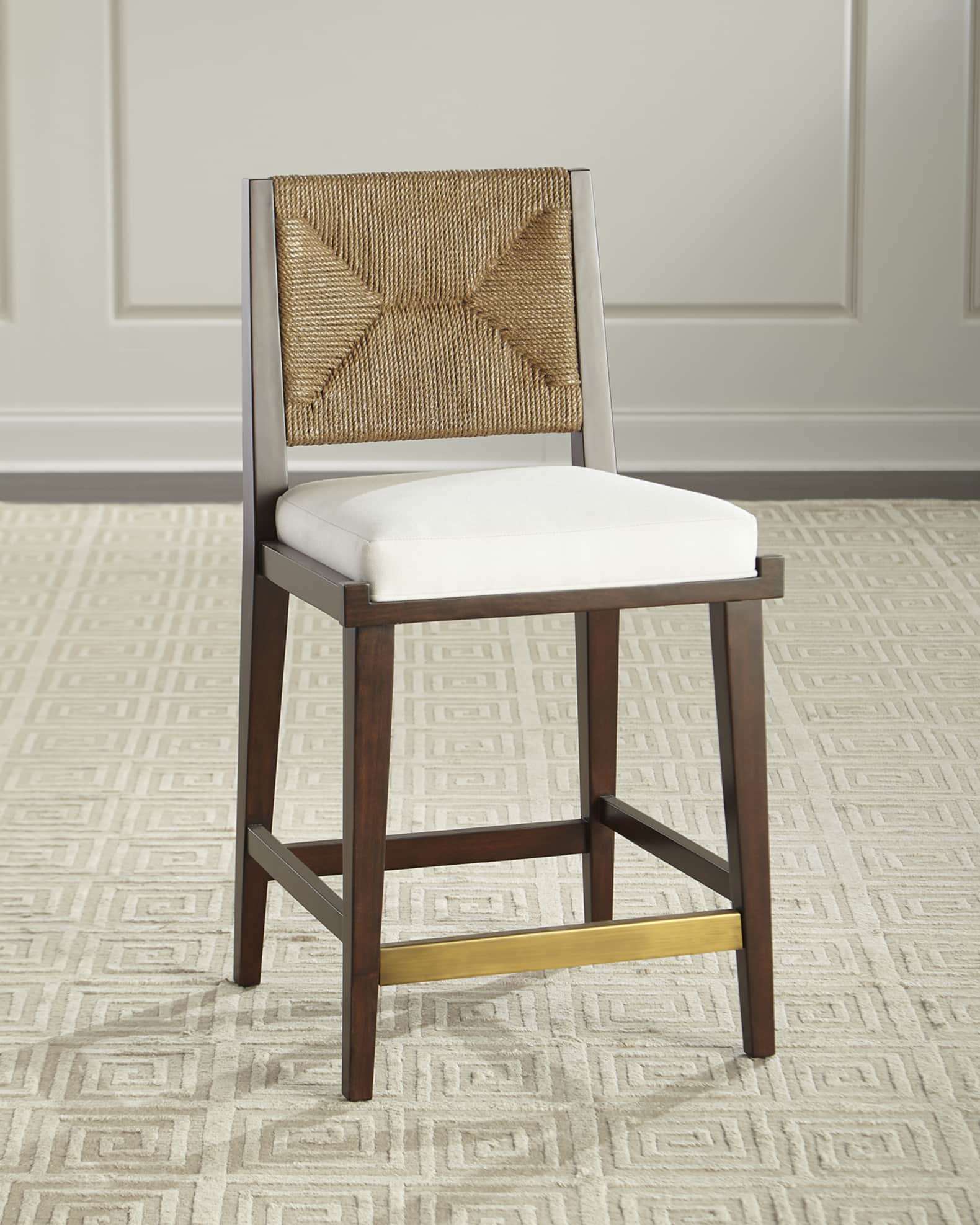 Palecek Gabby Upholstered and Jute Counter Stool