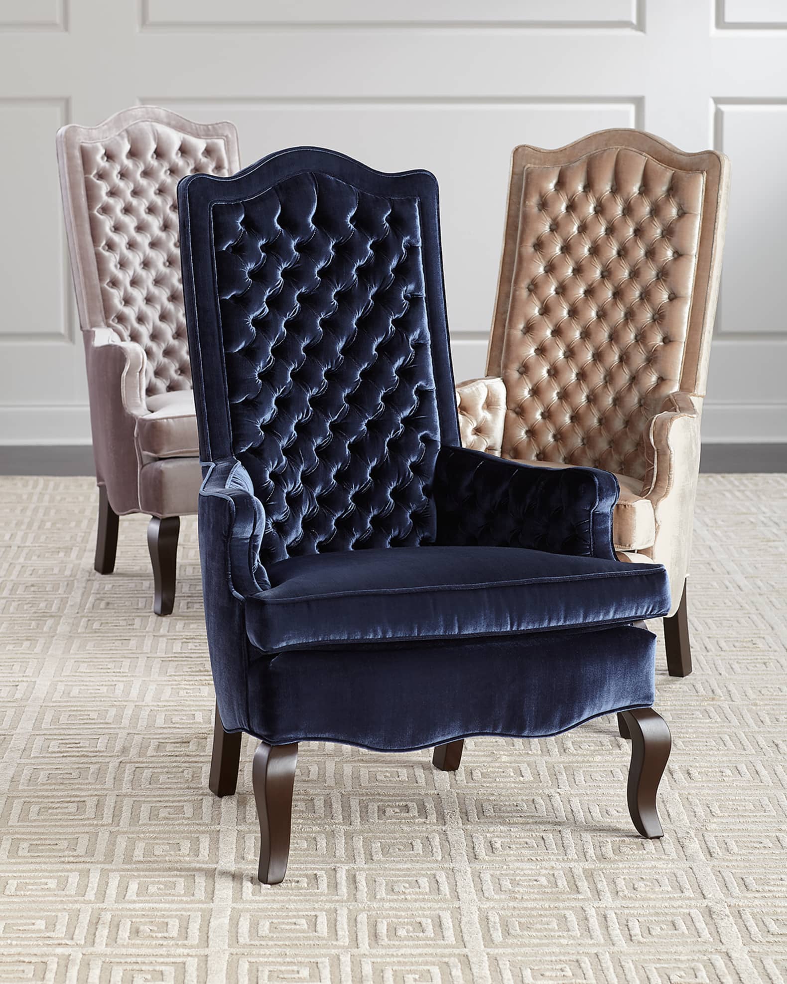 High back tufted chair sales