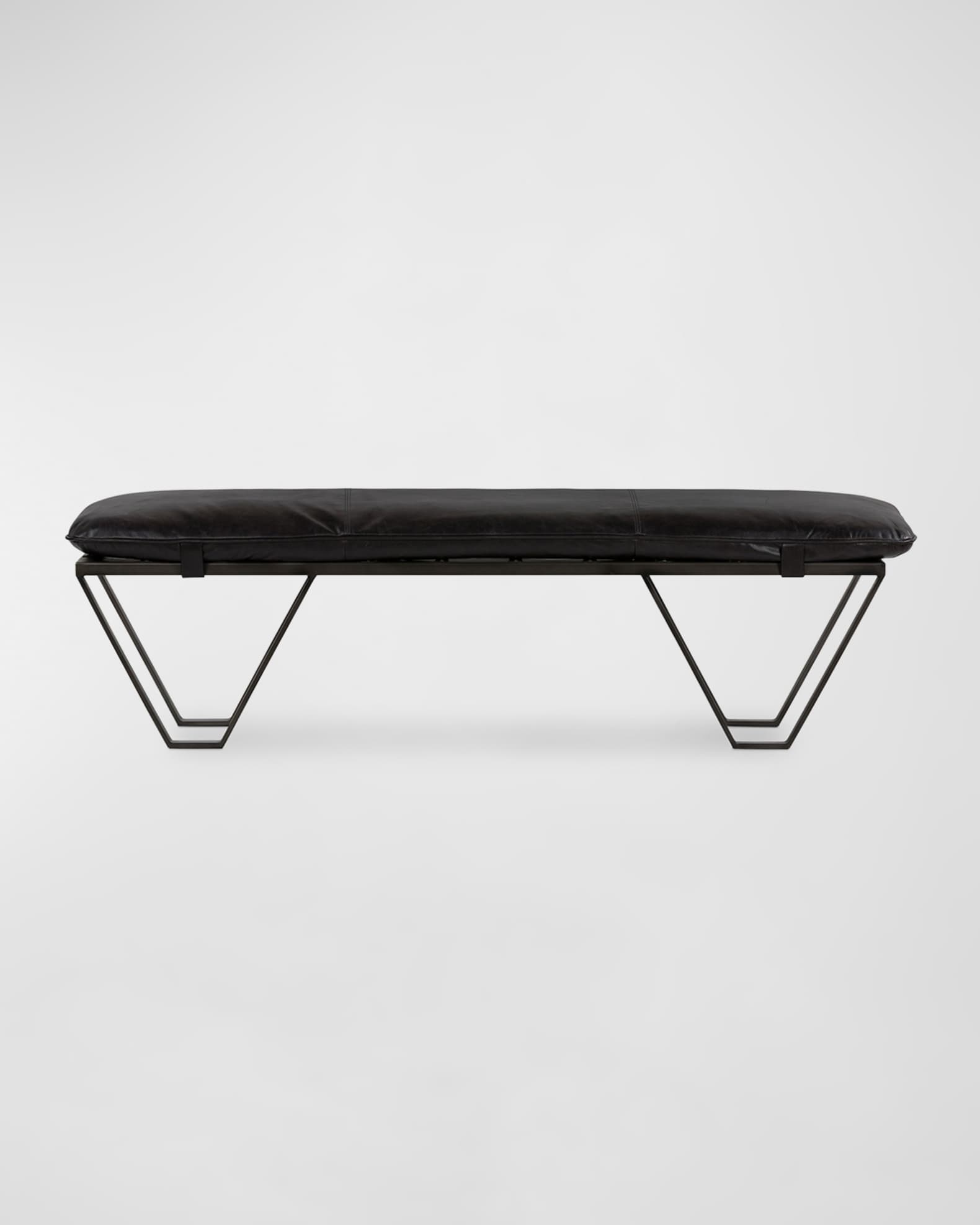 Four Hands Darrow Leather Bench 63.5 Horchow