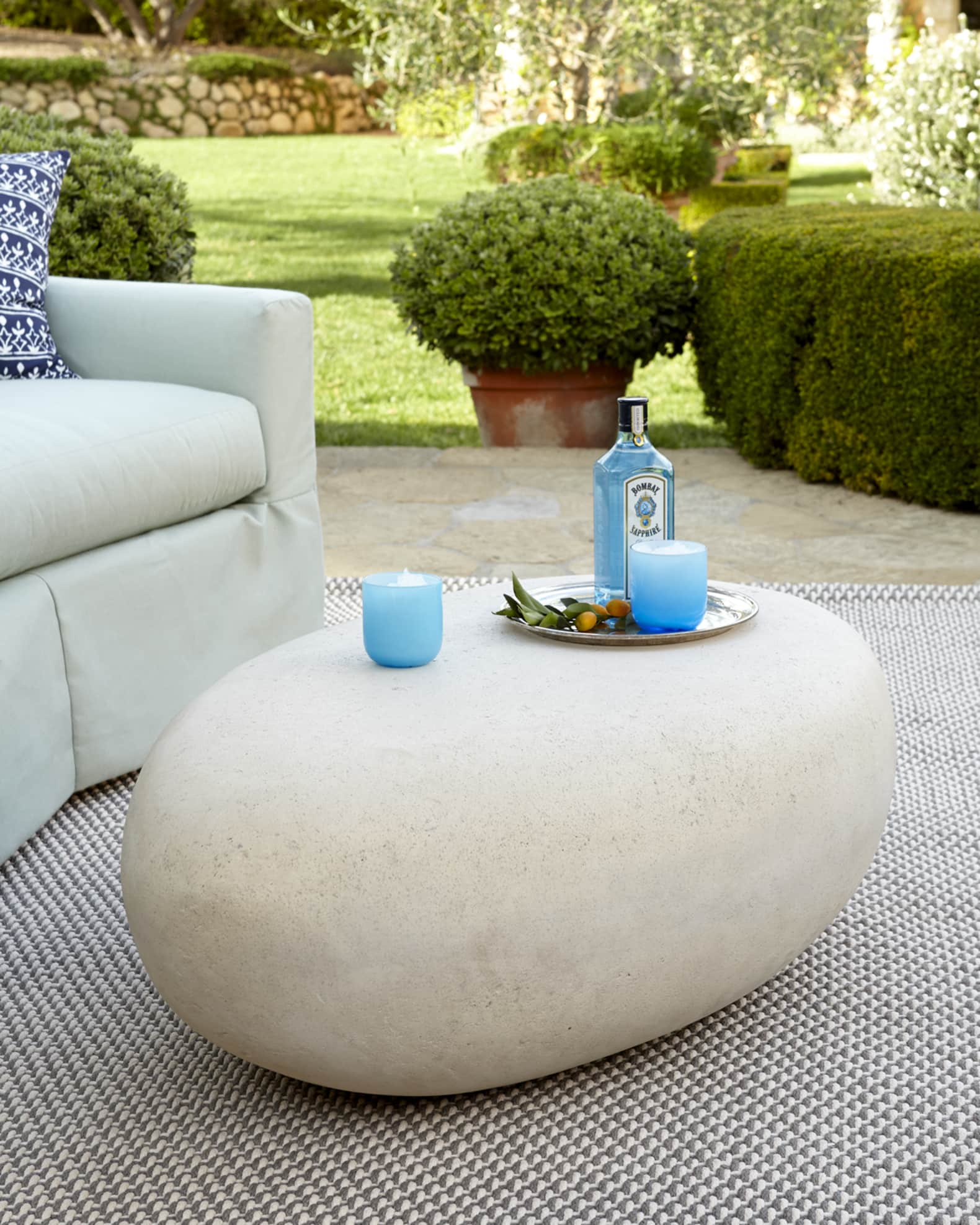 Stone patio 2024 coffee table
