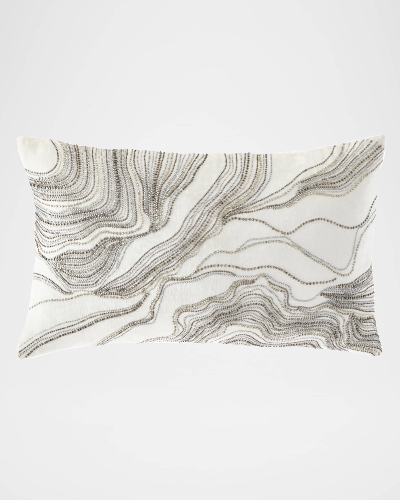 Silver beaded throw pillow on sale